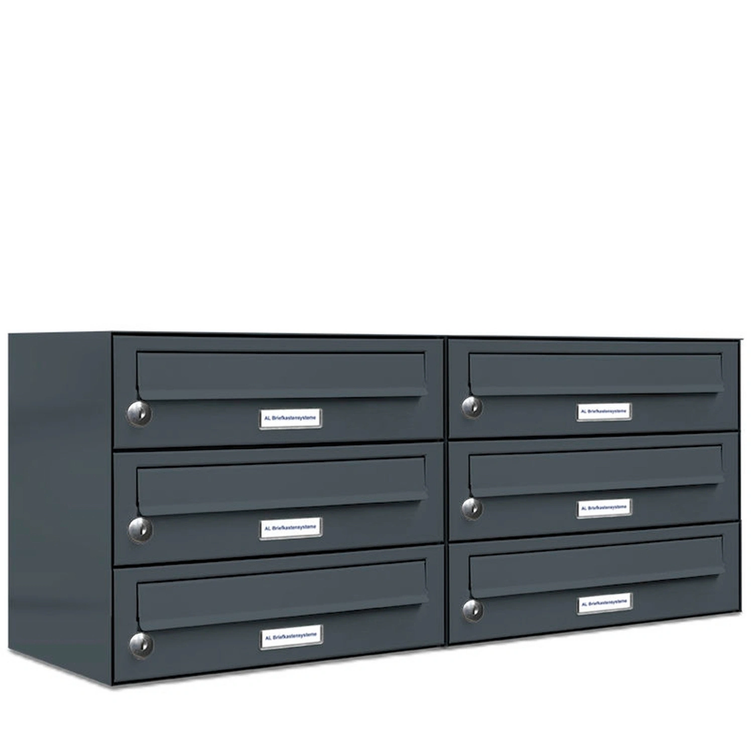 Briefkasten, Parteien: 6, Aufputzmontage, BxHxT: 153,581 x 34,5 x 27,5 cm