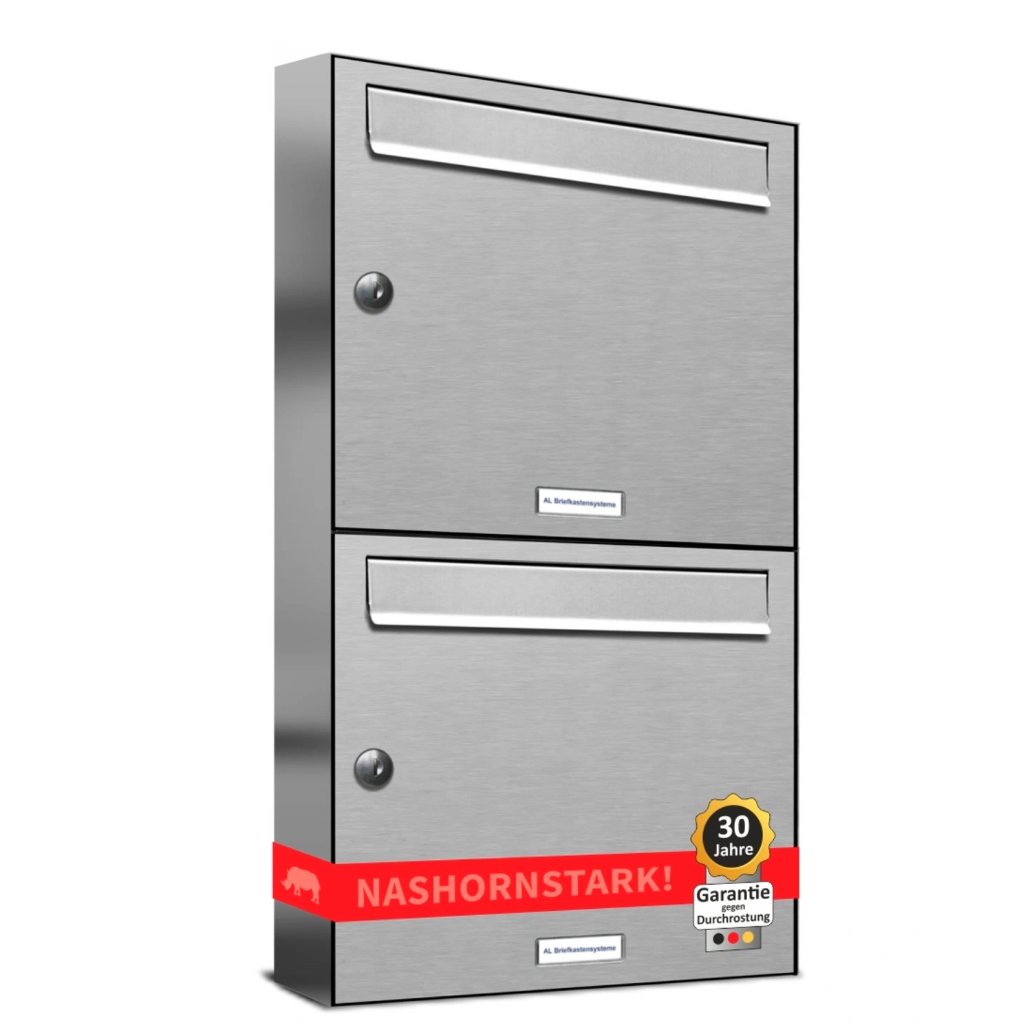 Briefkasten, Parteien: 2, Aufputzmontage, BxHxT: 153,582 x 68,4 x 11,6 cm
