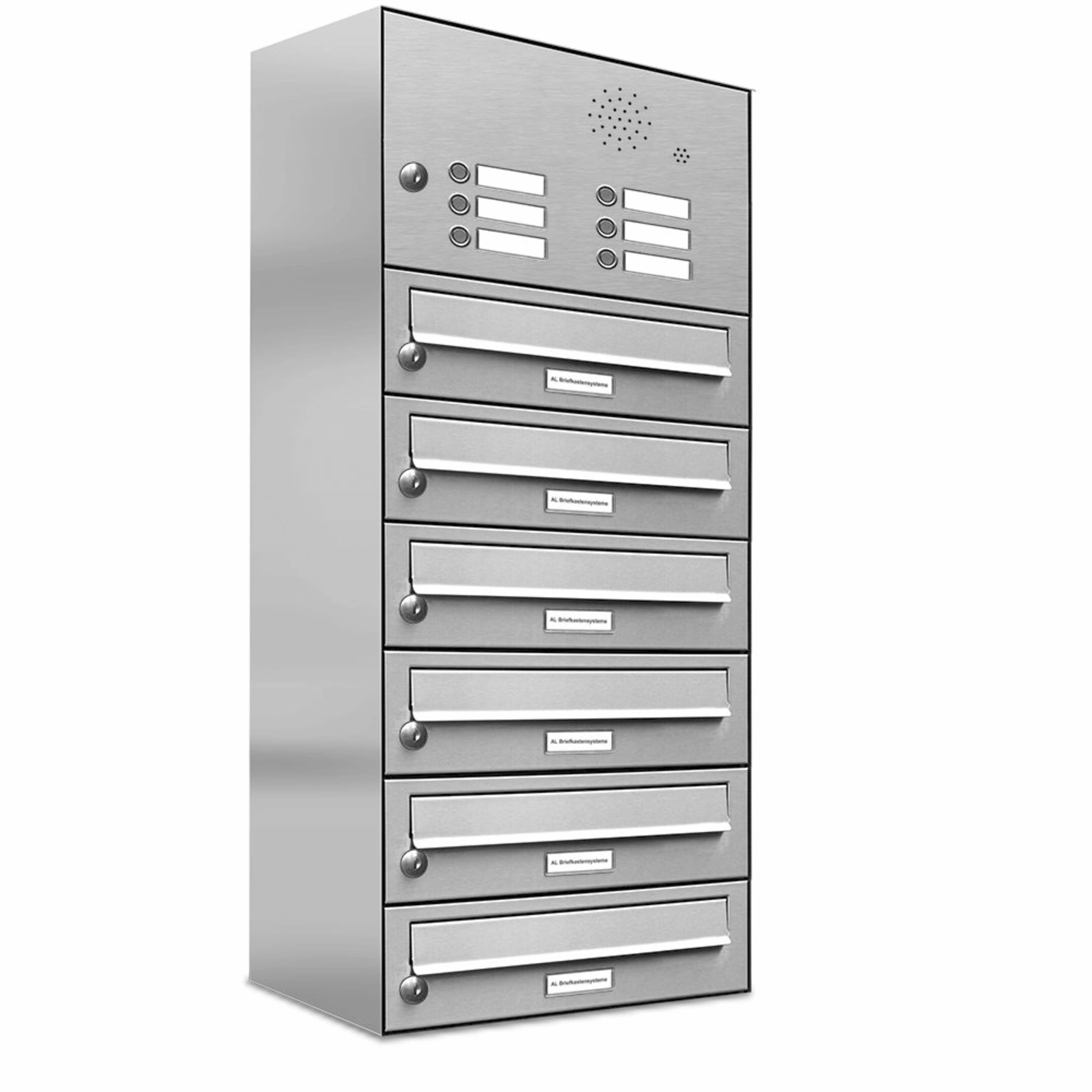 Briefkasten, Parteien: 6, Aufputzmontage, BxHxT: 153,32 x 92,0 x 27,5 cm