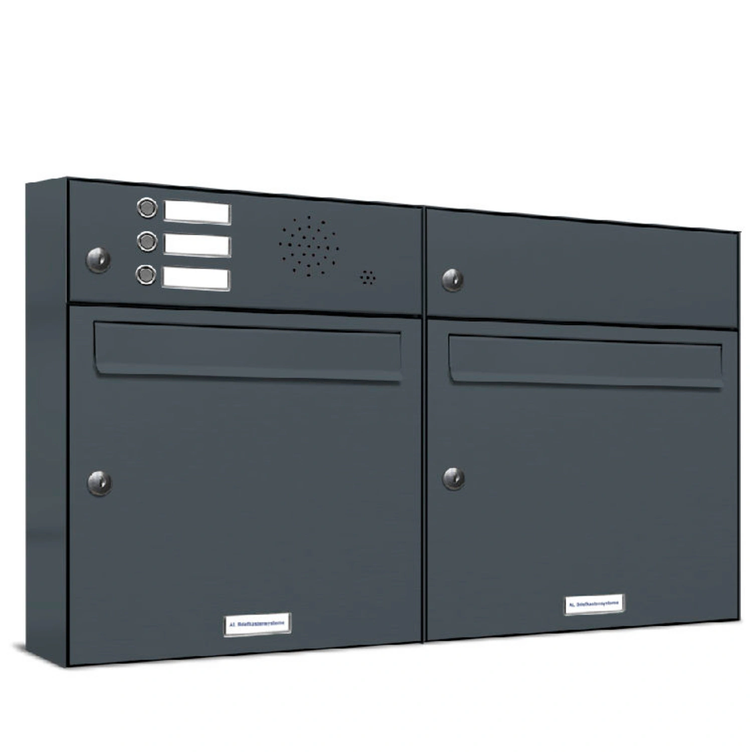 Briefkasten, Parteien: 2, Aufputzmontage, BxHxT: 76,6 x 45,6 x 11,6 cm