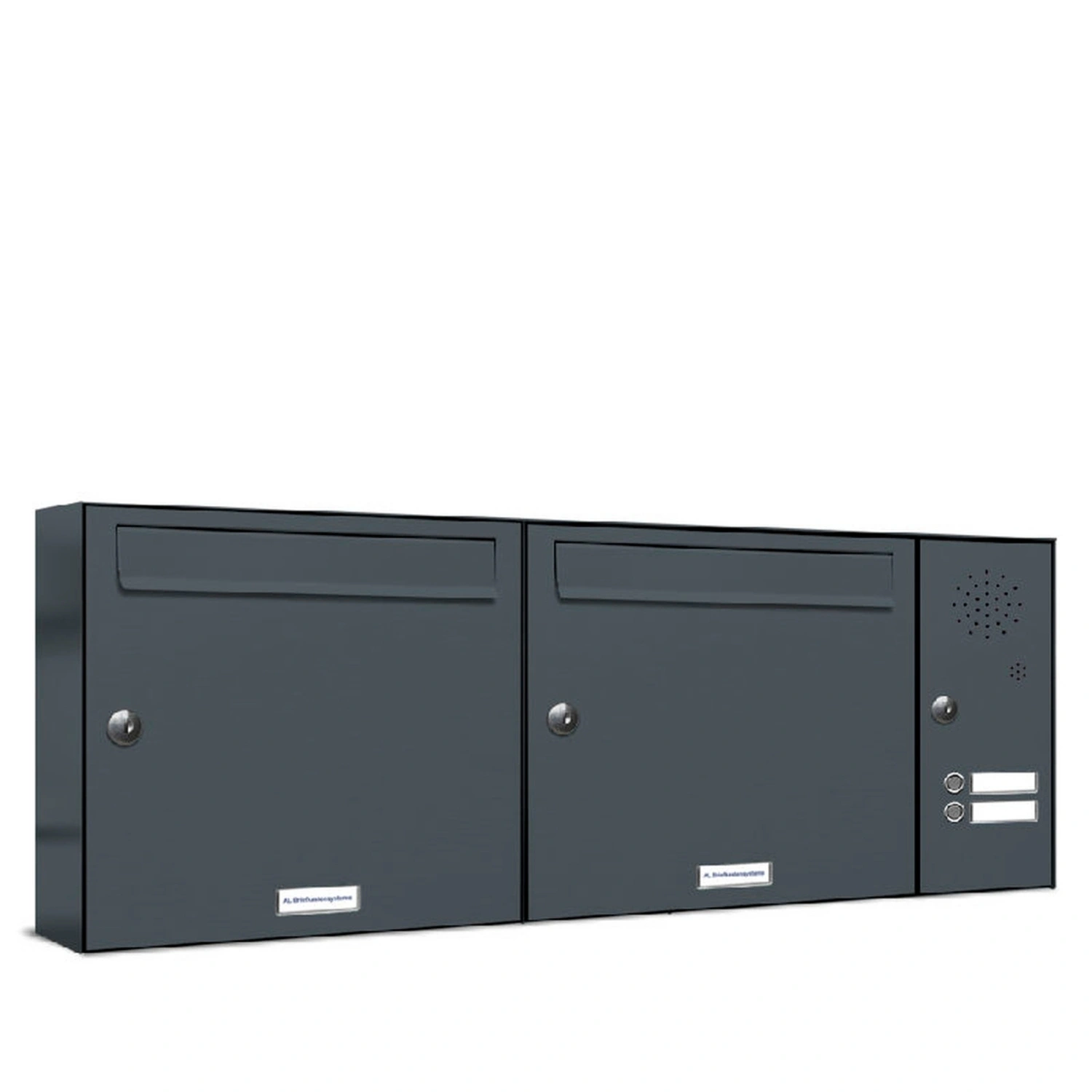 Briefkasten, Parteien: 2, Aufputzmontage, BxHxT: 91,4 x 34,5 x 11,6 cm