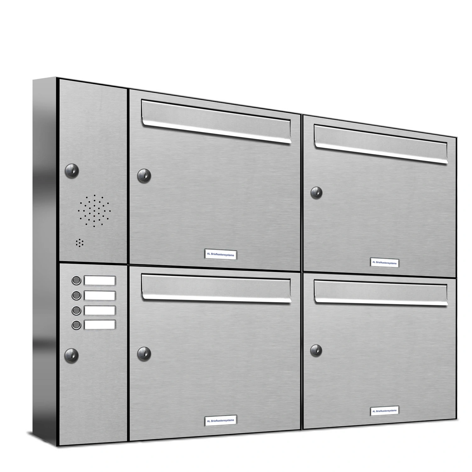 Briefkasten, Parteien: 4, Aufputzmontage, BxHxT: 153,590 x 68,4 x 11,6 cm