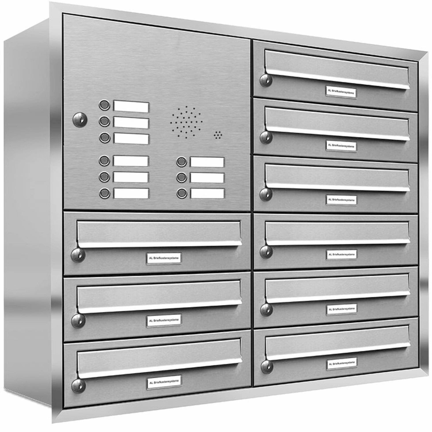 Briefkasten, Parteien: 9, Unterputzmontage, BxHxT: 153,295 x 73,0 x 27,5 cm