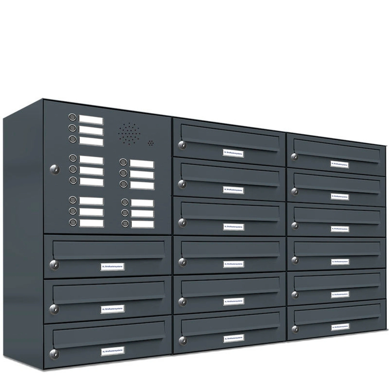 Briefkasten, Parteien: 15, Aufputzmontage, BxHxT: 115,9 x 69 x 27,5 cm