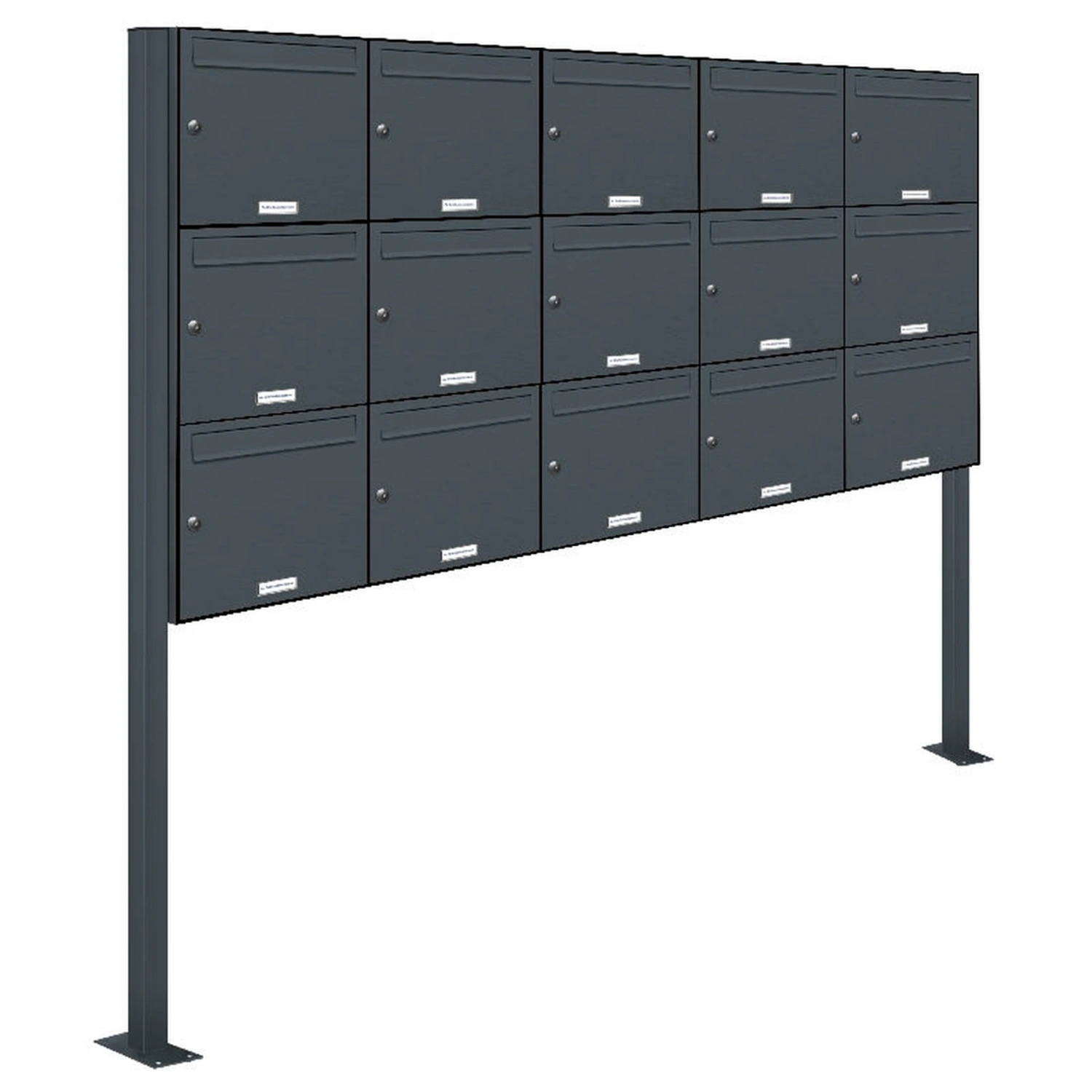 Briefkasten, Parteien: 15, Freistehend, BxHxT: 199,5 x 170 x 11,6 cm