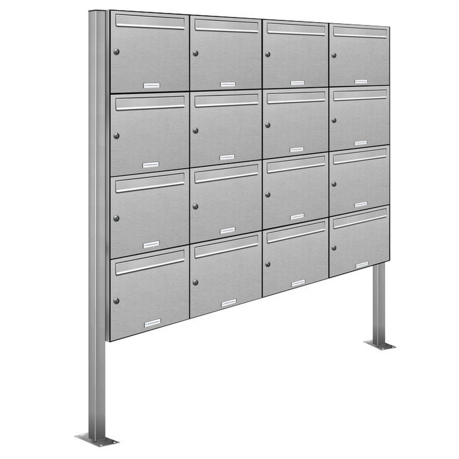 Briefkasten, Parteien: 16, Freistehend, BxHxT: 161,2 x 170 x 11,6 cm