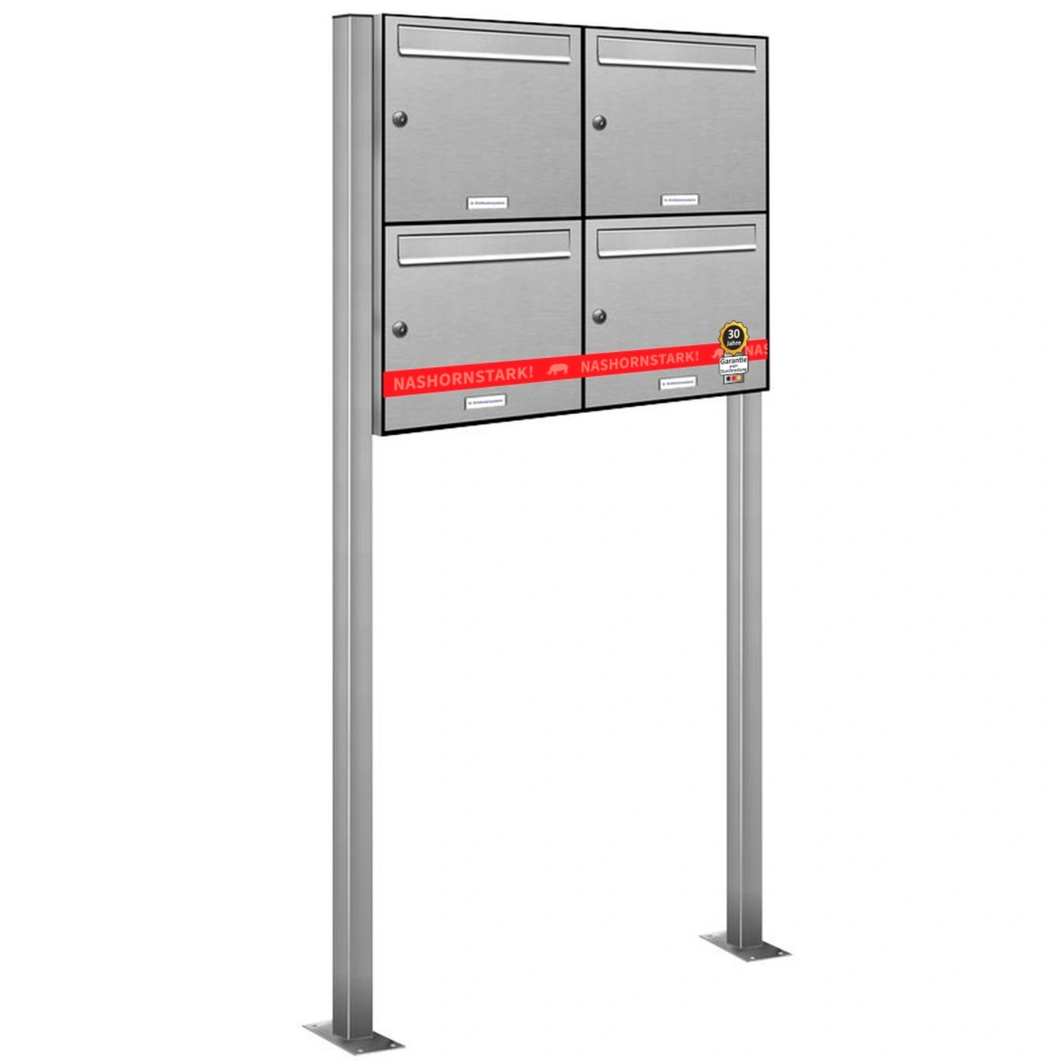 Briefkasten, Parteien: 4, Freistehend, BxHxT: 84,6 x 150 x 11,6 cm