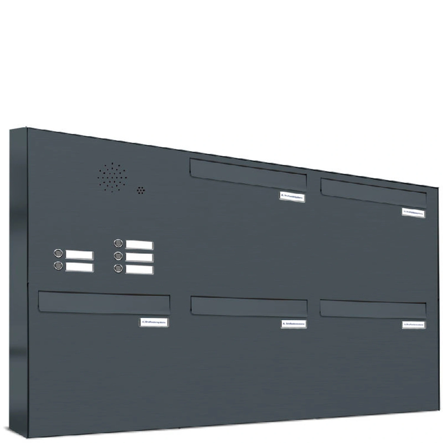 Briefkasten, Parteien: 5, Zaundurchwurf, BxHxT: 153,145 x 68,4 x 11,6 cm