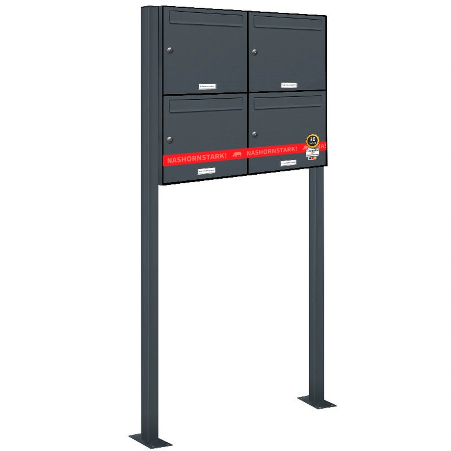 Briefkasten, Parteien: 4, Freistehend, BxHxT: 153,433 x 150,0 x 11,6 cm
