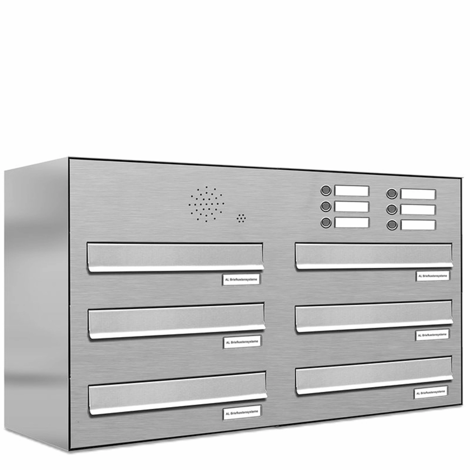 Briefkasten, Parteien: 6, Zaundurchwurf, BxHxT: 153,95 x 46,0 x 27,5 cm