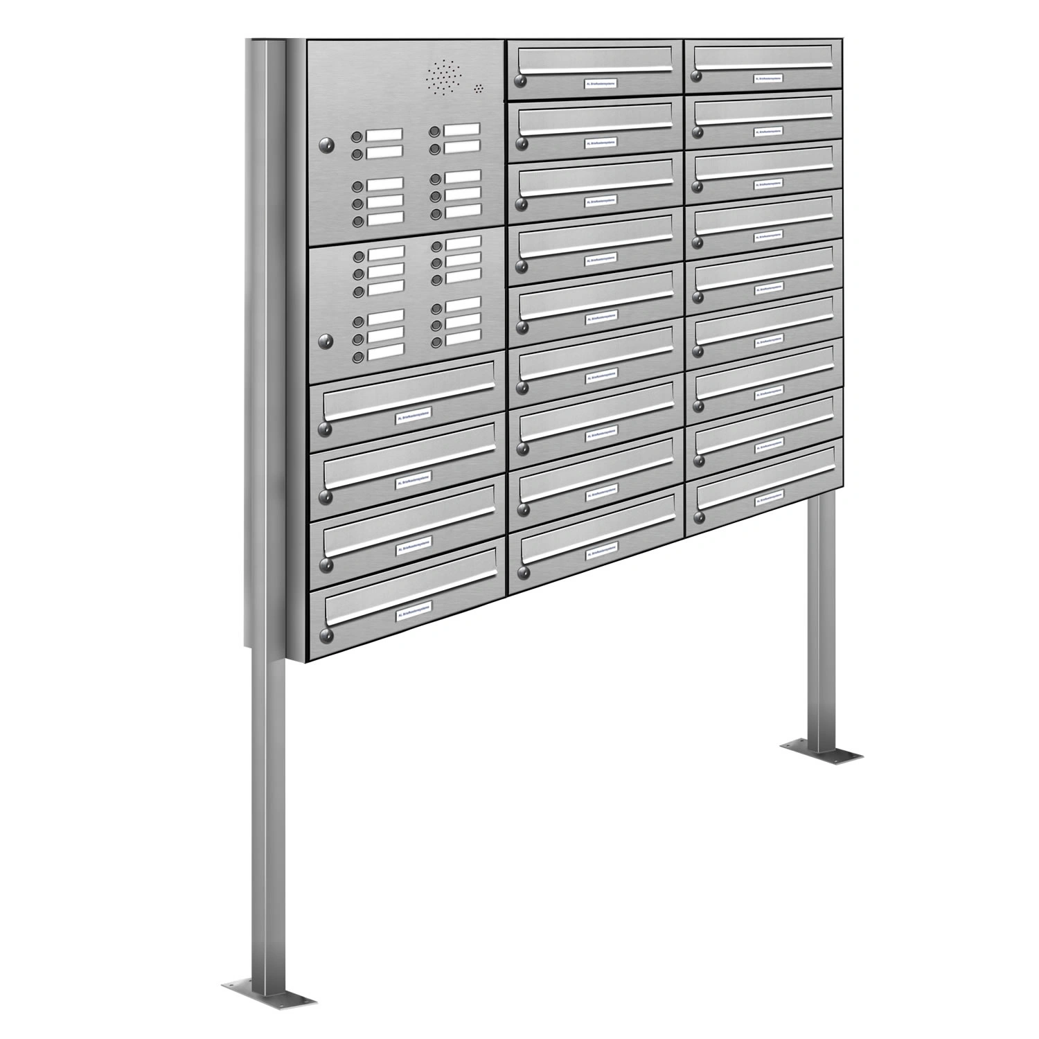 Briefkasten, Parteien: 22, Freistehend, BxHxT: 153,453 x 170,0 x 27,5 cm