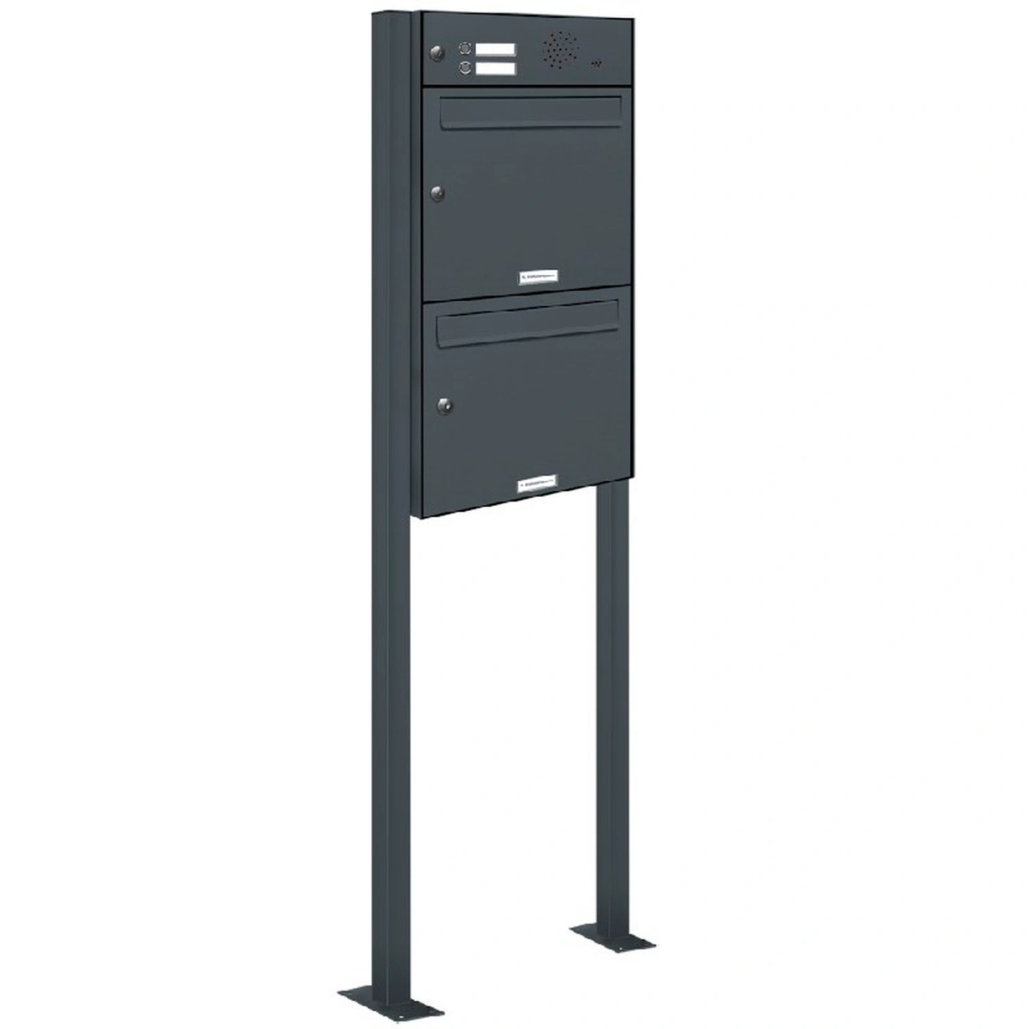 Briefkasten, Parteien: 2, Freistehend, BxHxT: 46,5 x 170 x 11,6 cm