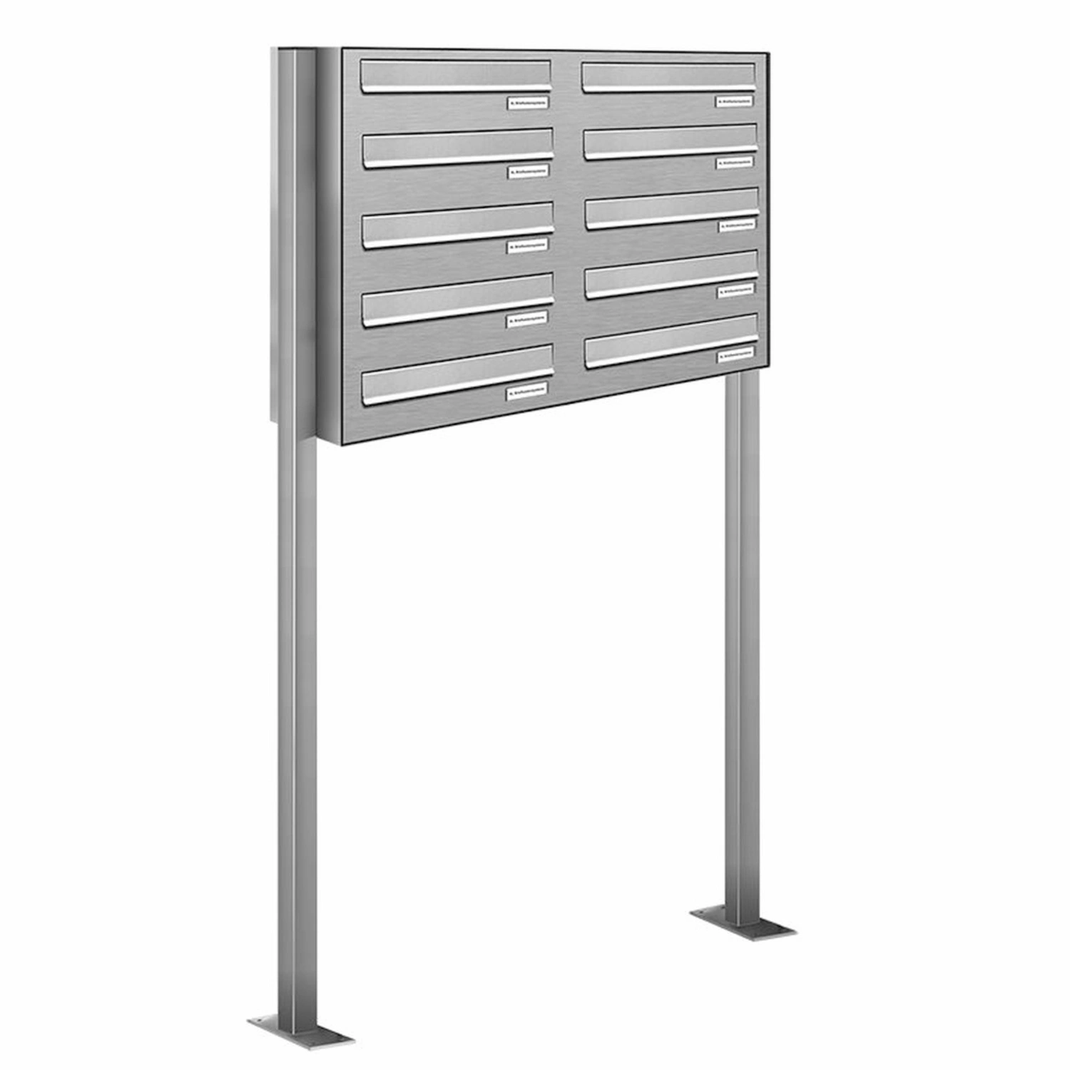 Briefkasten, Parteien: 10, Zaundurchwurf, BxHxT: 84,8 x 150 x 27,5 cm