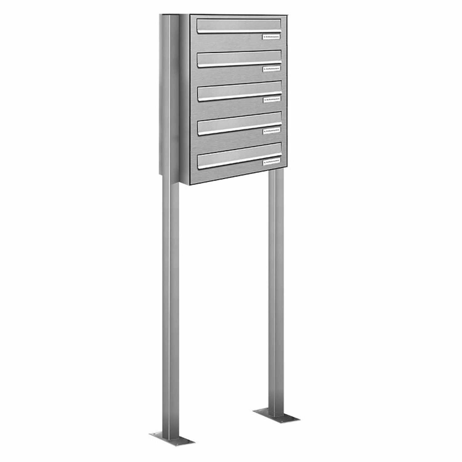 Briefkasten, Parteien: 5, Zaundurchwurf, BxHxT: 46,5 x 150 x 27,5 cm