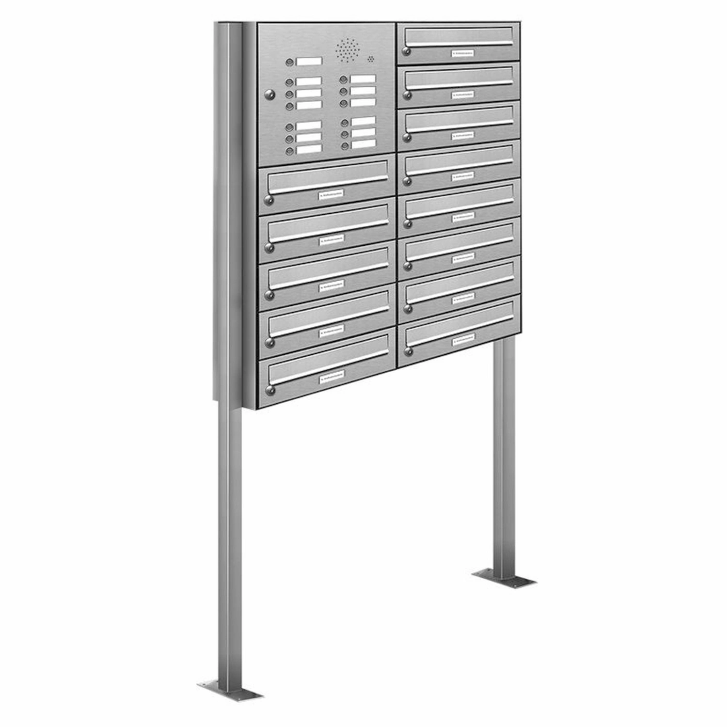 Briefkasten, Parteien: 13, Freistehend, BxHxT: 84,6 x 170 x 27,5 cm