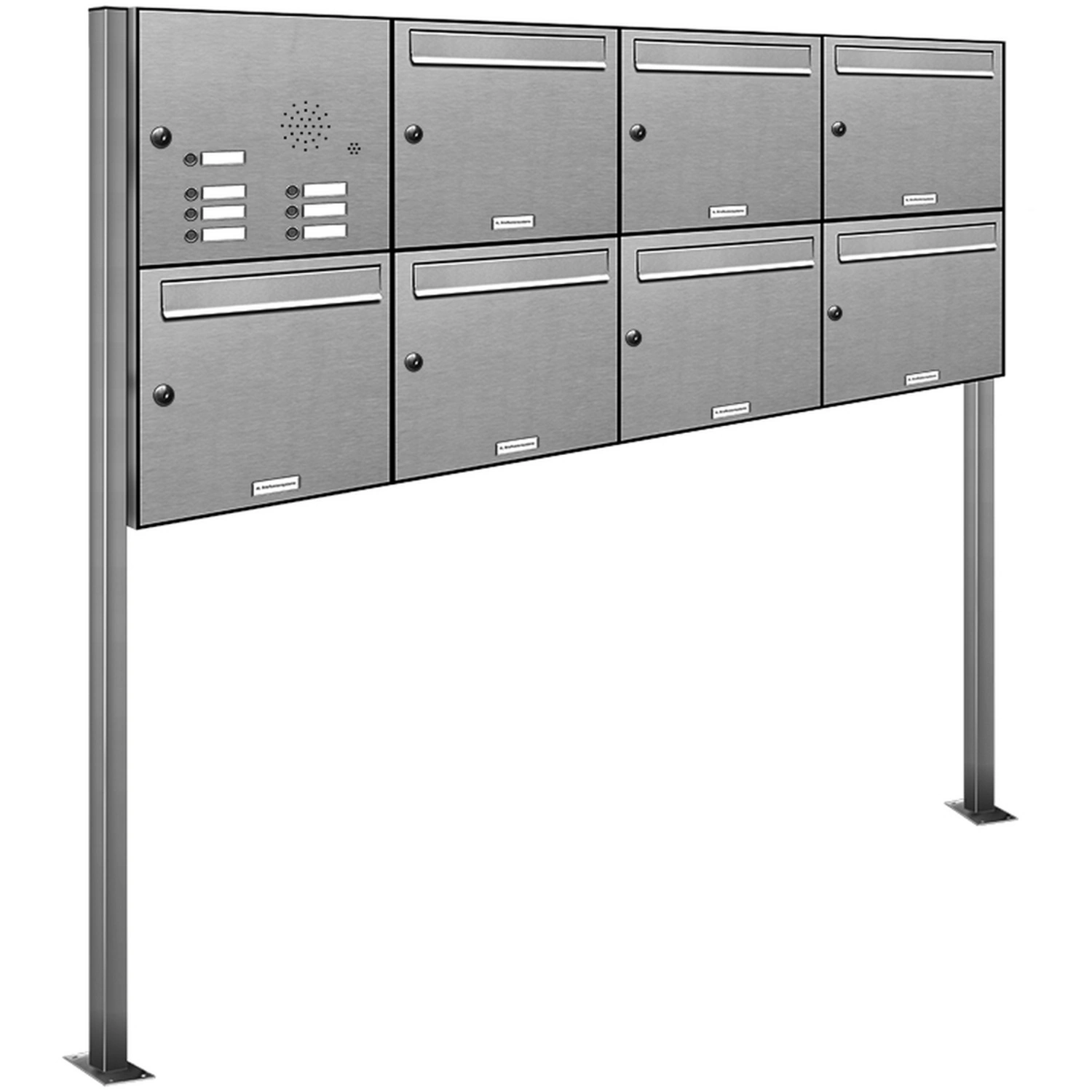 Briefkasten, Parteien: 7, Freistehend, BxHxT: 161,2 x 150 x 11,6 cm