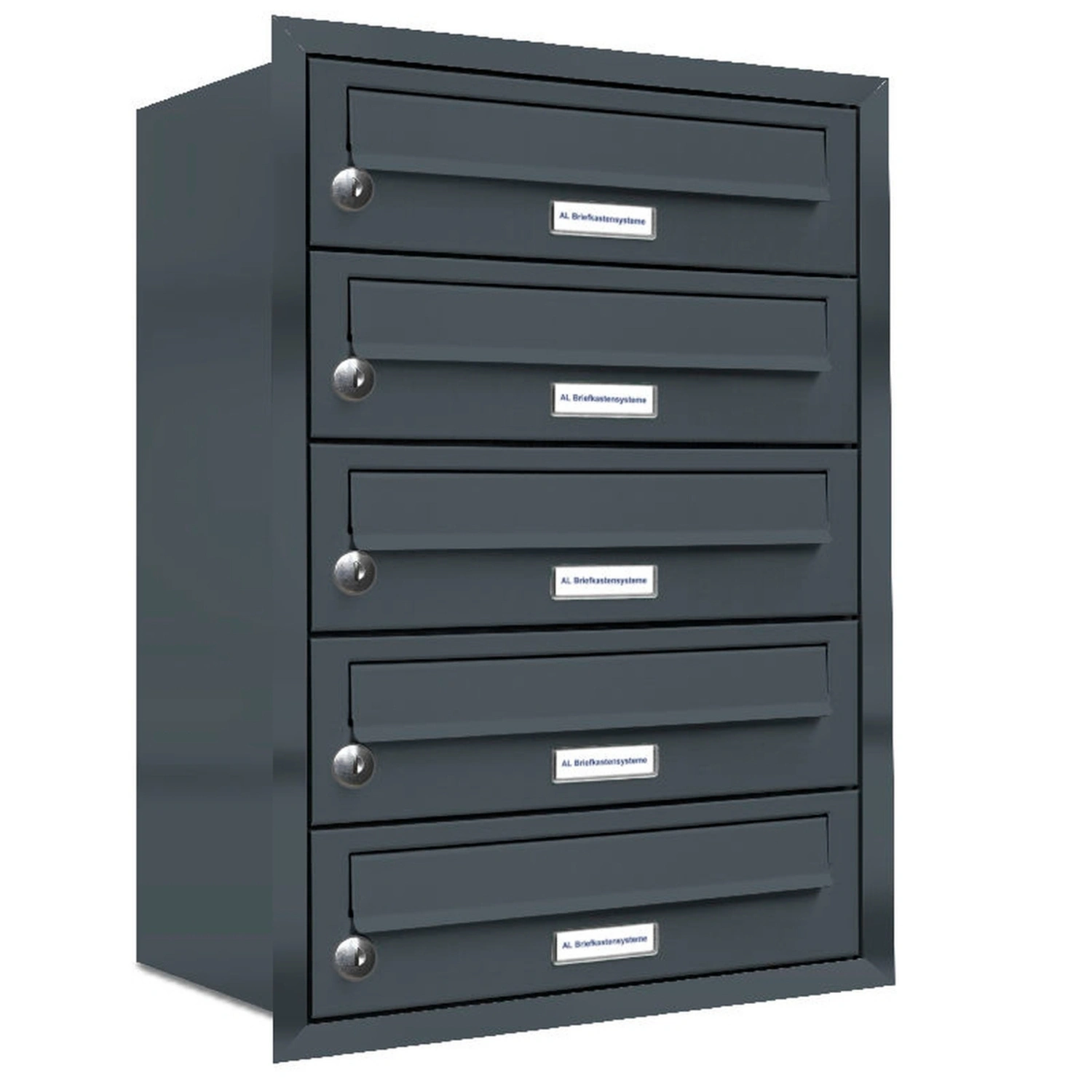 Briefkasten, Parteien: 5, Unterputzmontage, BxHxT: 153,114 x 61,5 x 27,5 cm