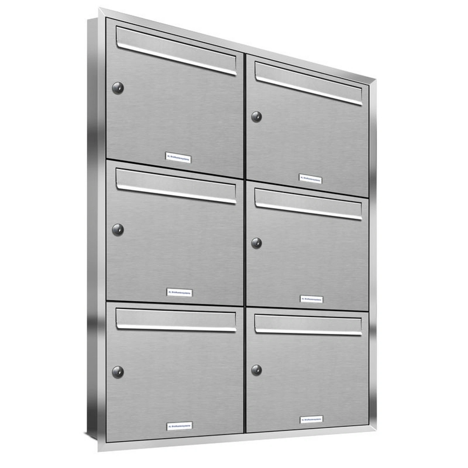 Briefkasten, Parteien: 6, Unterputzmontage, BxHxT: 153,197 x 106,6 x 11,6 cm