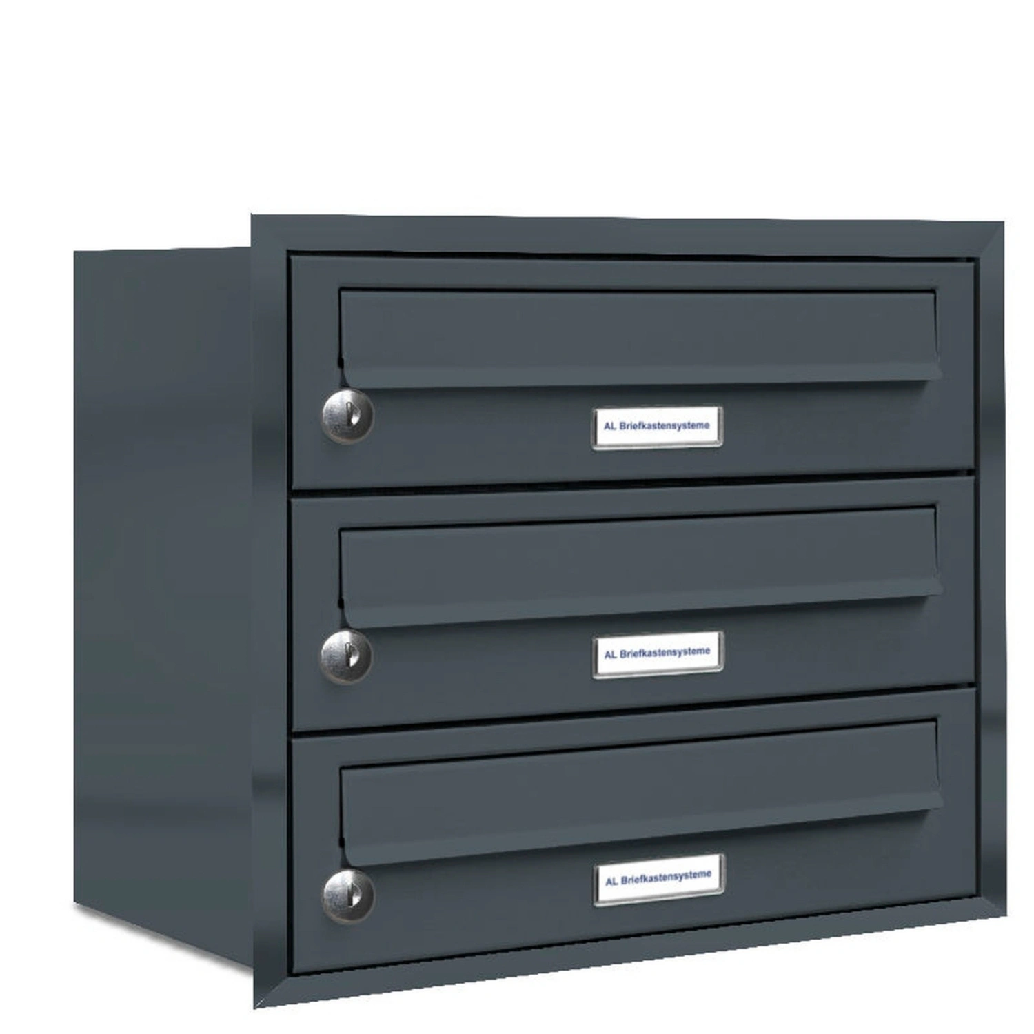 Briefkasten, Parteien: 3, Unterputzmontage, BxHxT: 153,193 x 38,5 x 27,5 cm