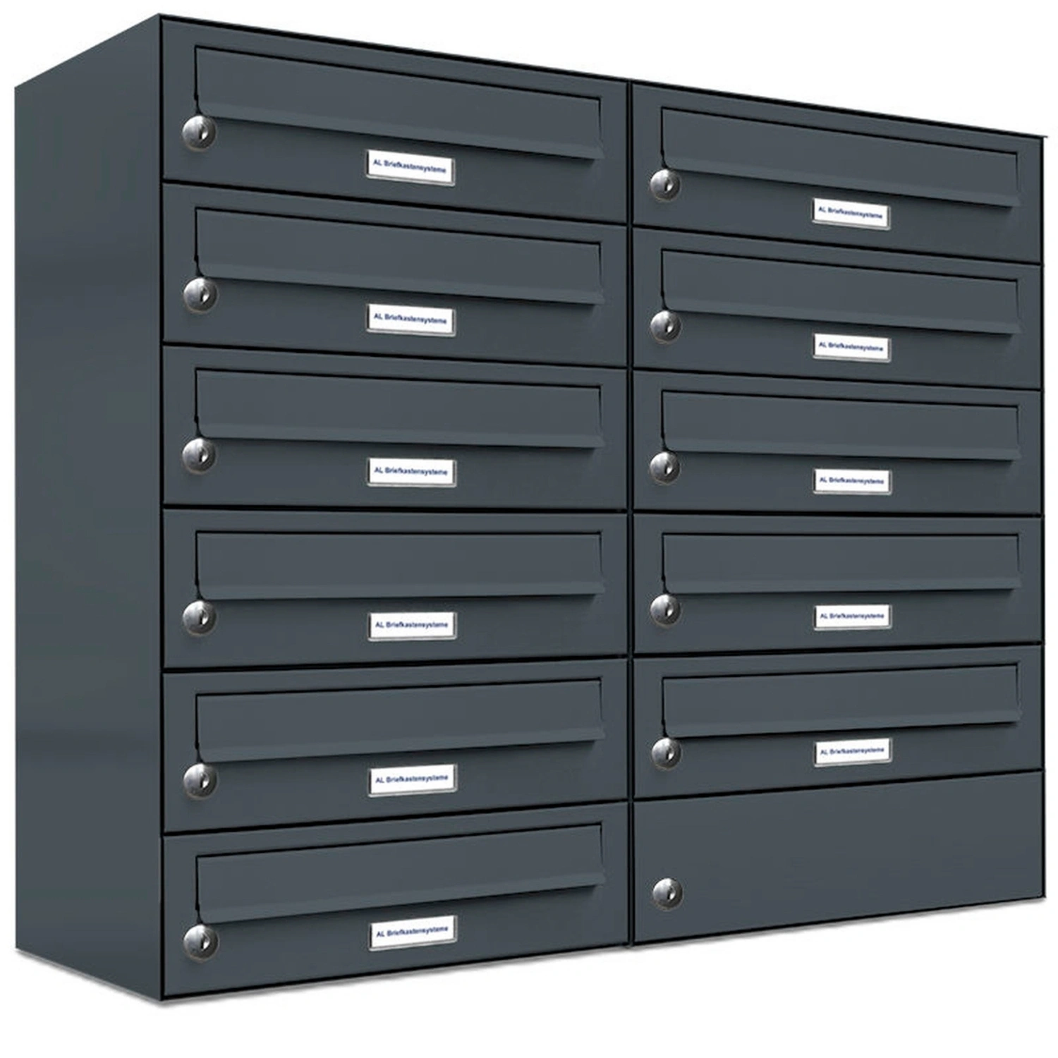 Briefkasten, Parteien: 11, Aufputzmontage, BxHxT: 153,561 x 69,0 x 27,5 cm