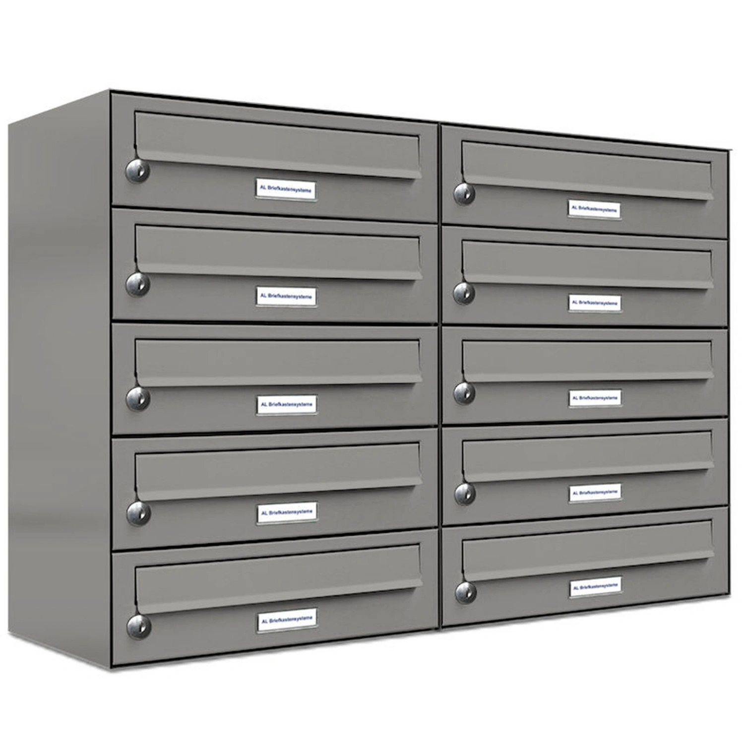 Briefkasten, Parteien: 10, Aufputzmontage, BxHxT: 153,503 x 57,5 x 27,5 cm