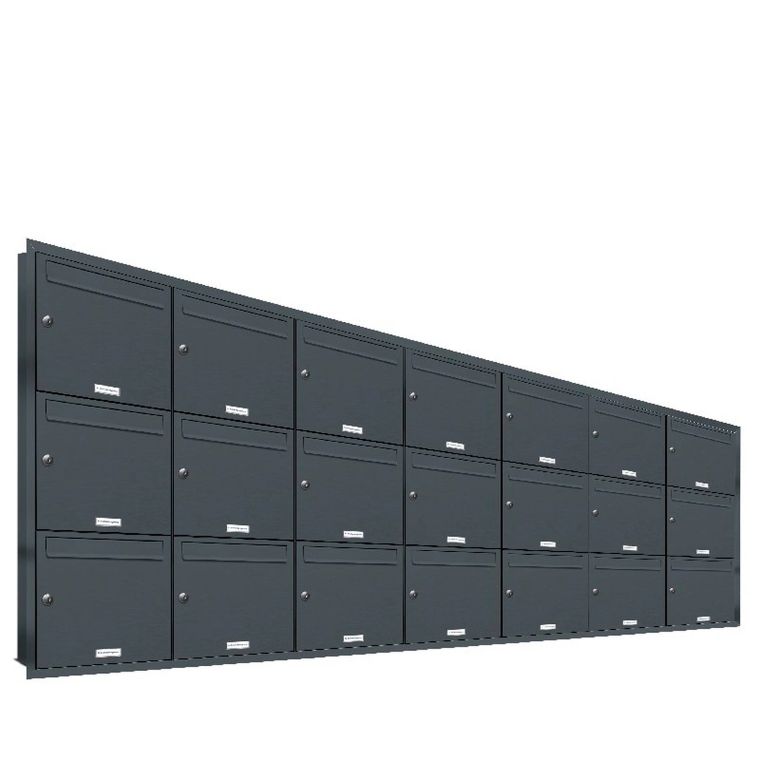 Briefkasten, Parteien: 21, Unterputzmontage, BxHxT: 153,75 x 106,6 x 11,6 cm