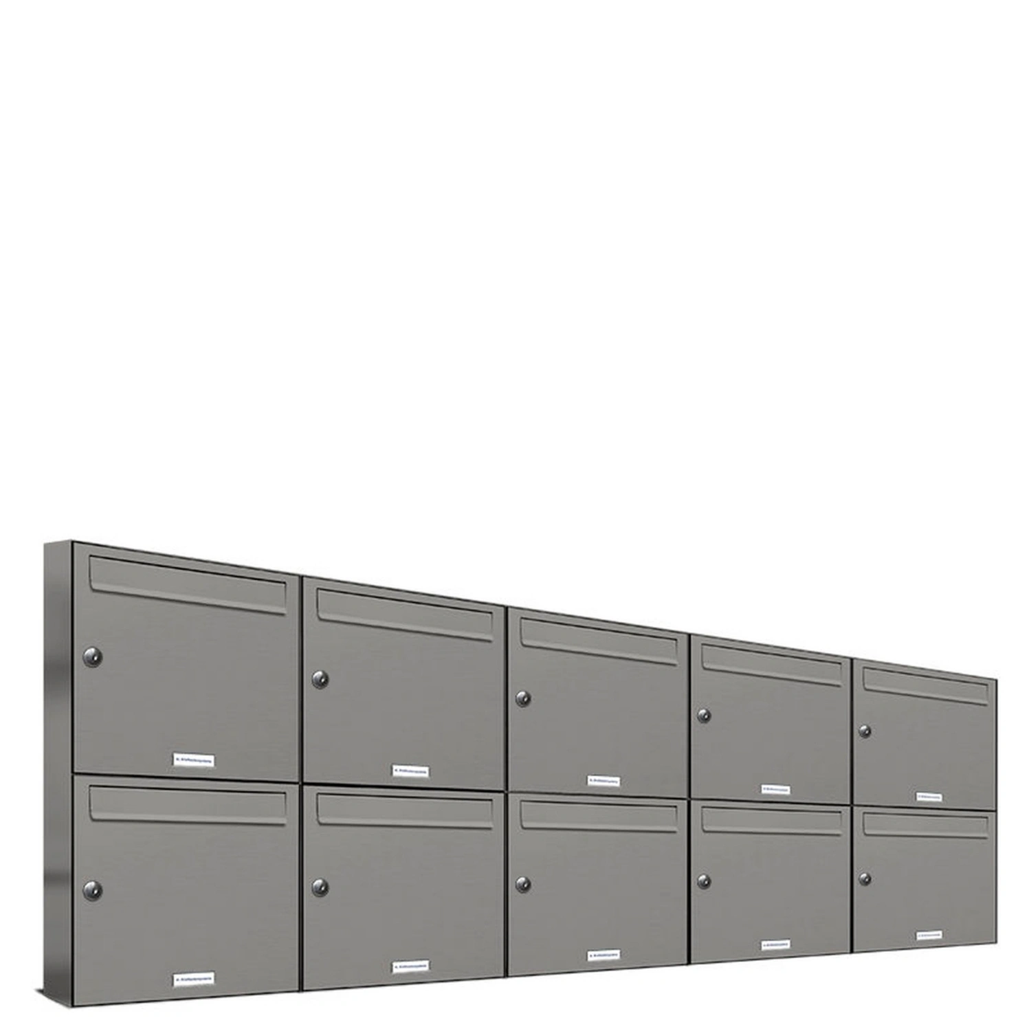 Briefkasten, Parteien: 10, Aufputzmontage, BxHxT: 191,5 x 68,4 x 11,6 cm
