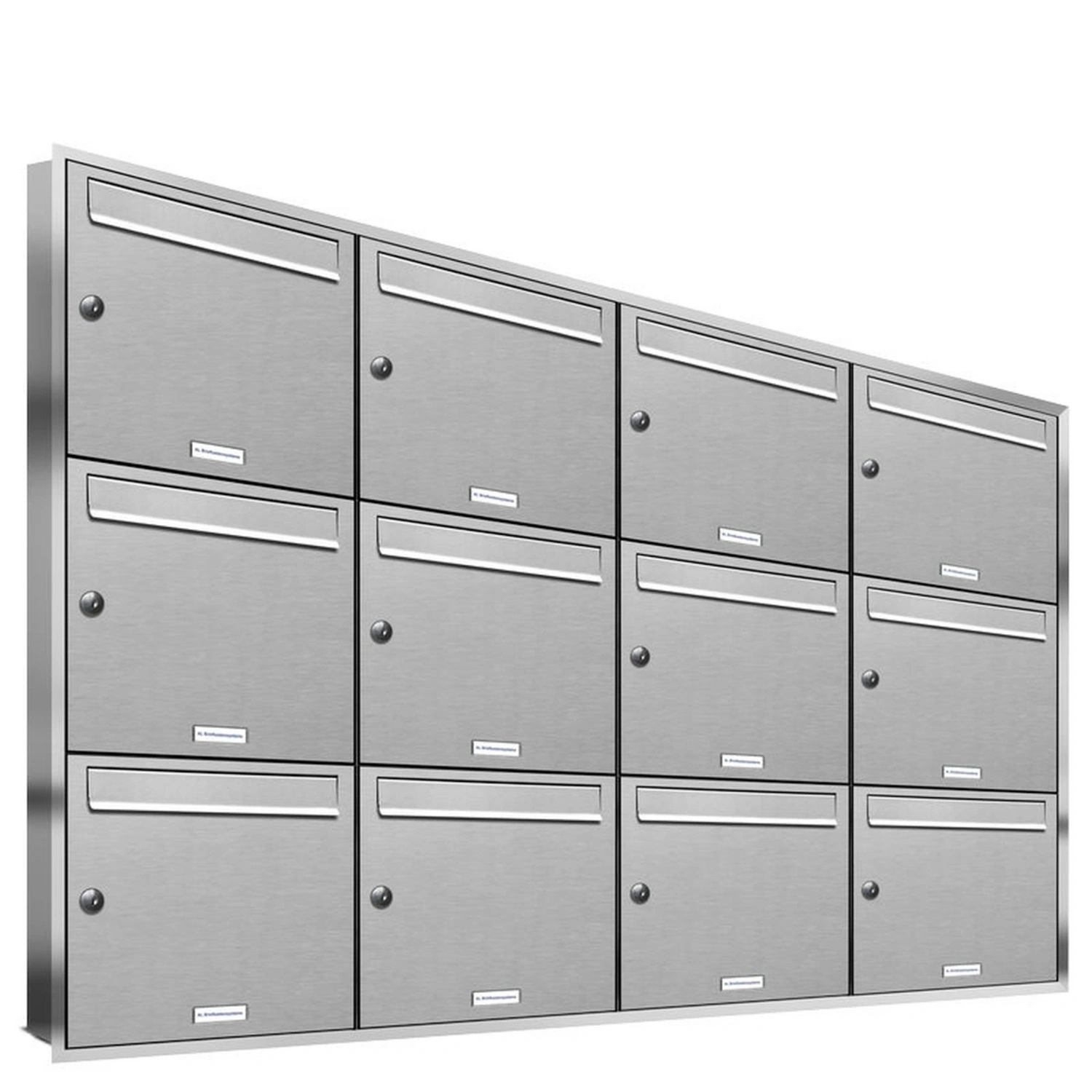 Briefkasten, Parteien: 12, Unterputzmontage, BxHxT: 153,141 x 106,6 x 11,6 cm