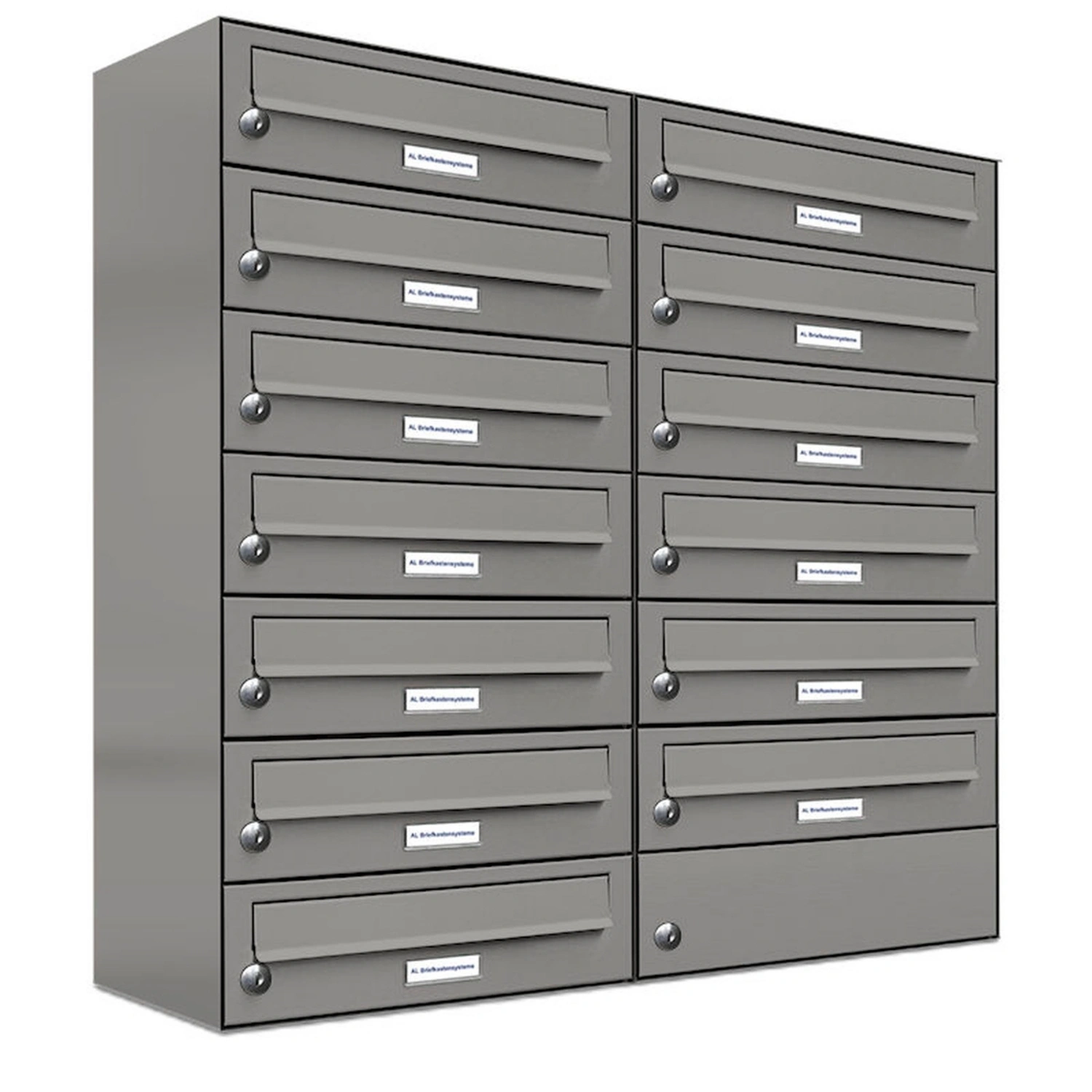 Briefkasten, Parteien: 13, Aufputzmontage, BxHxT: 153,370 x 80,5 x 27,5 cm