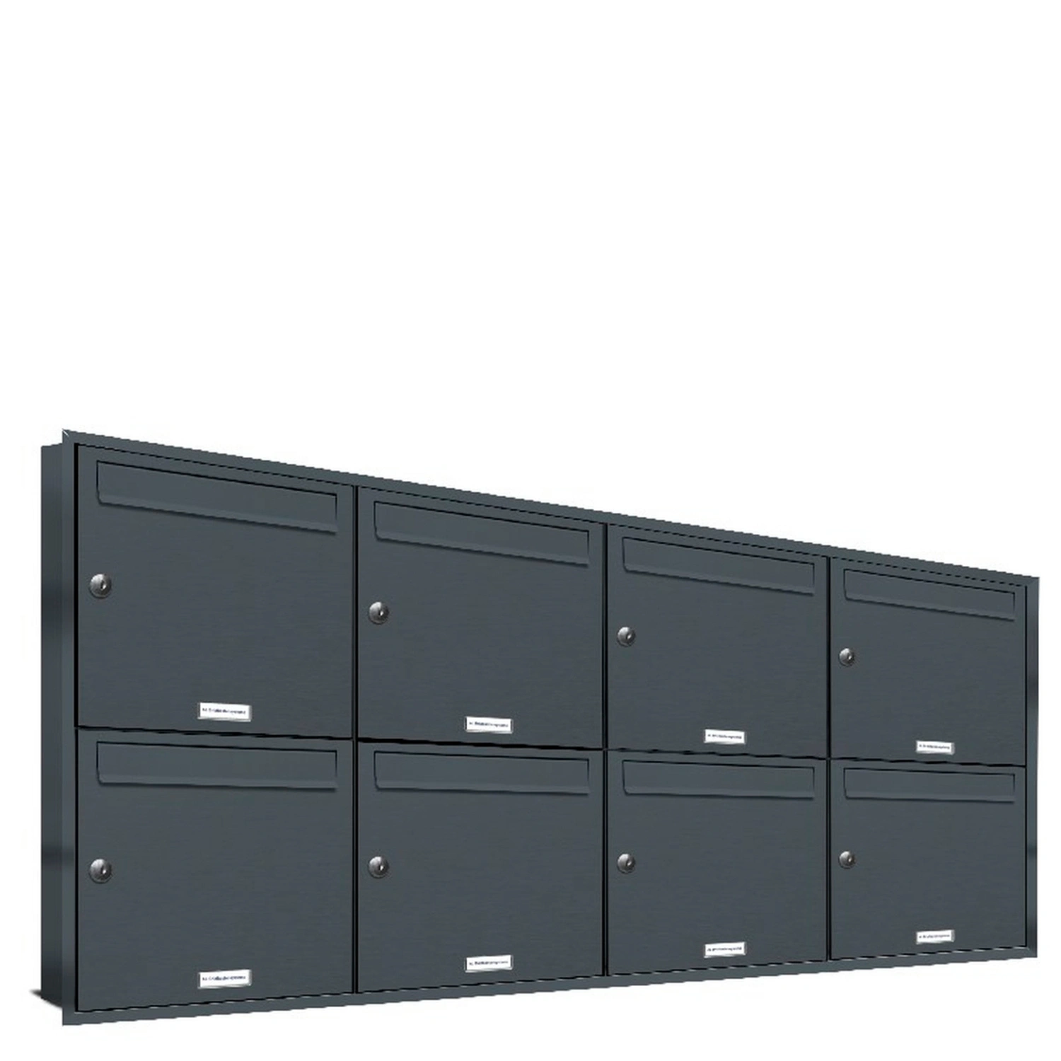 Briefkasten, Parteien: 8, Unterputzmontage, BxHxT: 157,2 x 72,4 x 11,6 cm