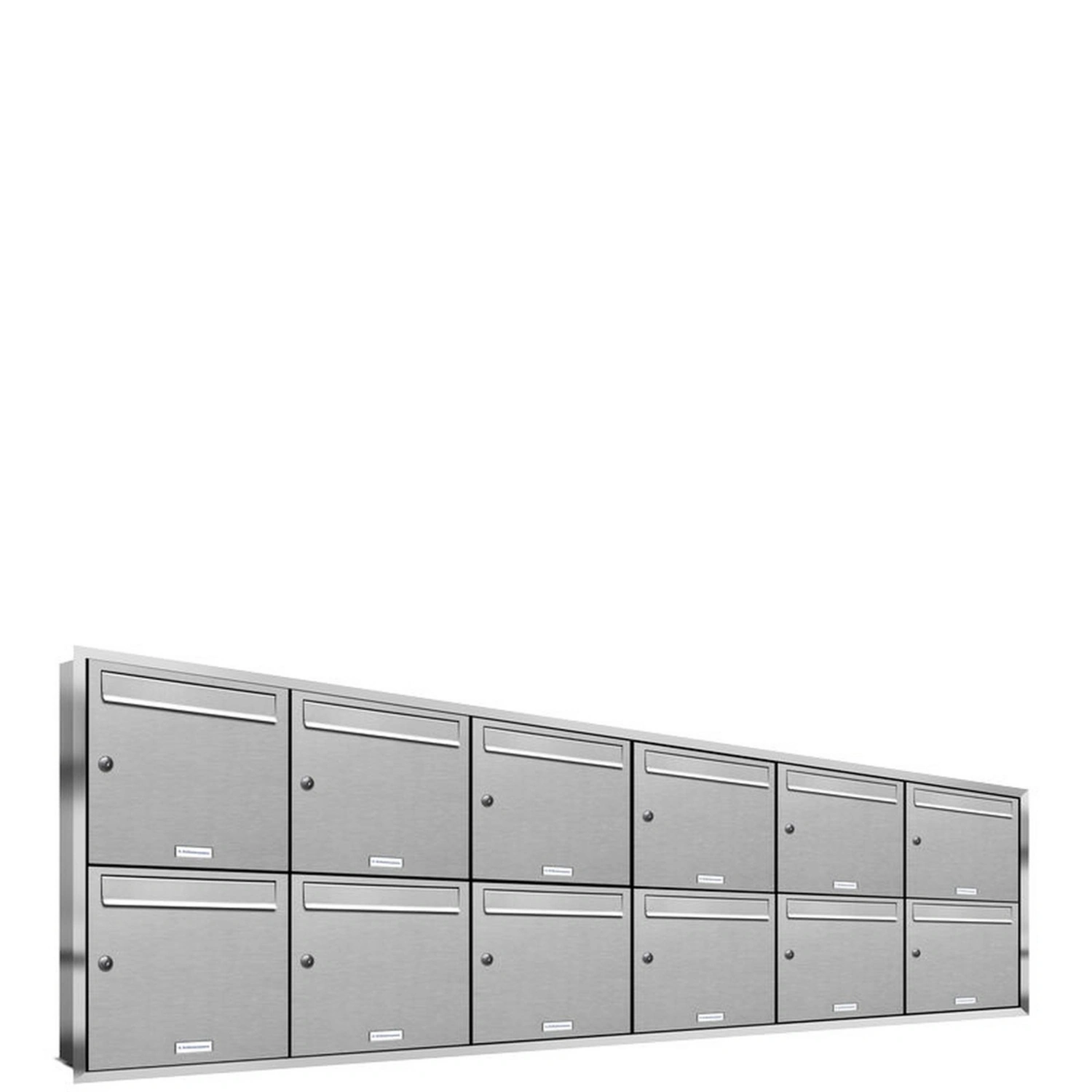 Briefkasten, Parteien: 12, Unterputzmontage, BxHxT: 233,8 x 72,4 x 11,6 cm