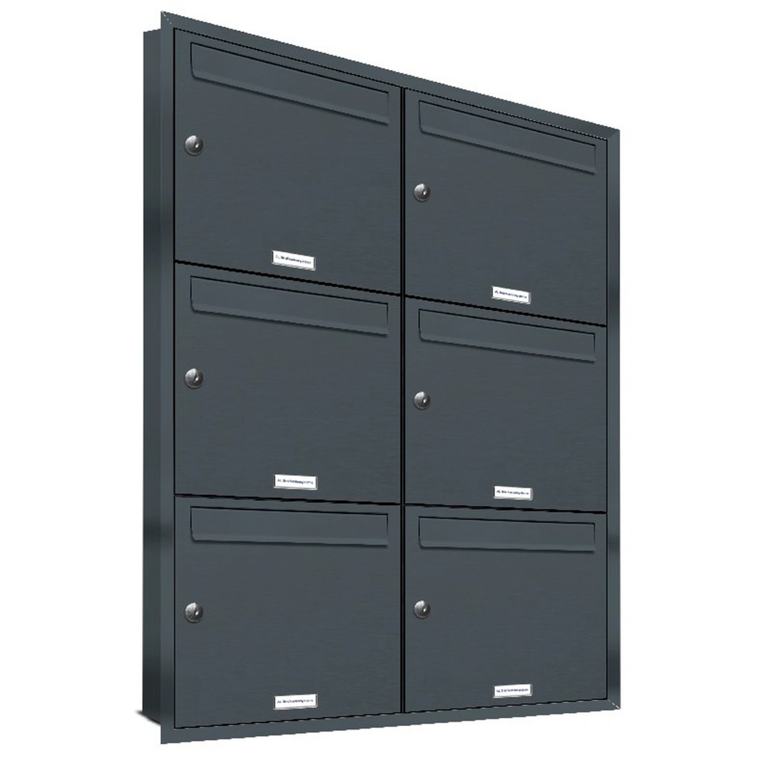 Briefkasten, Parteien: 6, Unterputzmontage, BxHxT: 153,448 x 106,6 x 11,6 cm