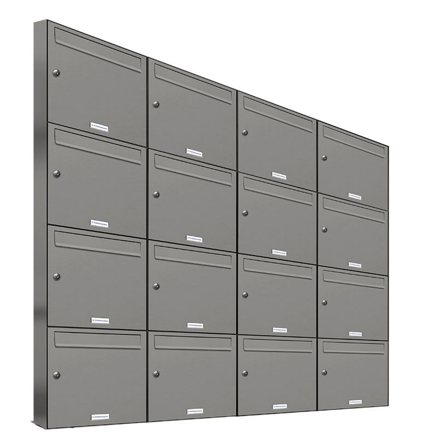 Briefkasten, Parteien: 16, Aufputzmontage, BxHxT: 153,2 x 136,8 x 11,6 cm