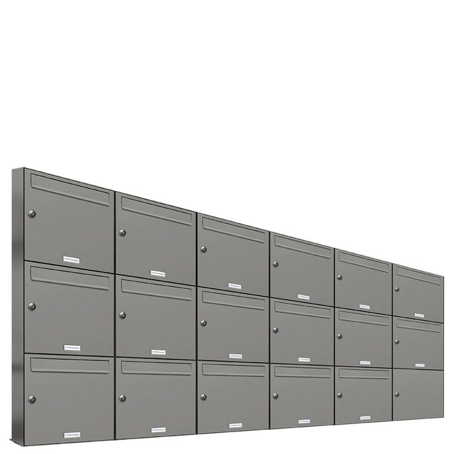 Briefkasten, Parteien: 17, Aufputzmontage, BxHxT: 229,8 x 102,6 x 11,6 cm
