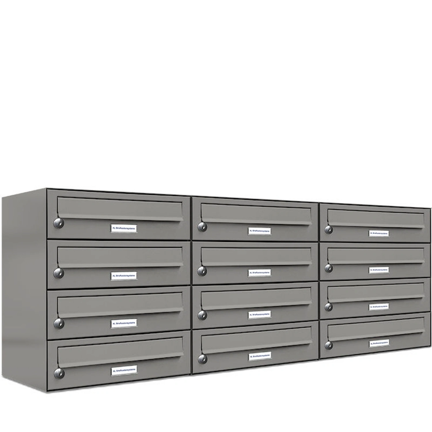 Briefkasten, Parteien: 12, Aufputzmontage, BxHxT: 115,9 x 46 x 27,5 cm