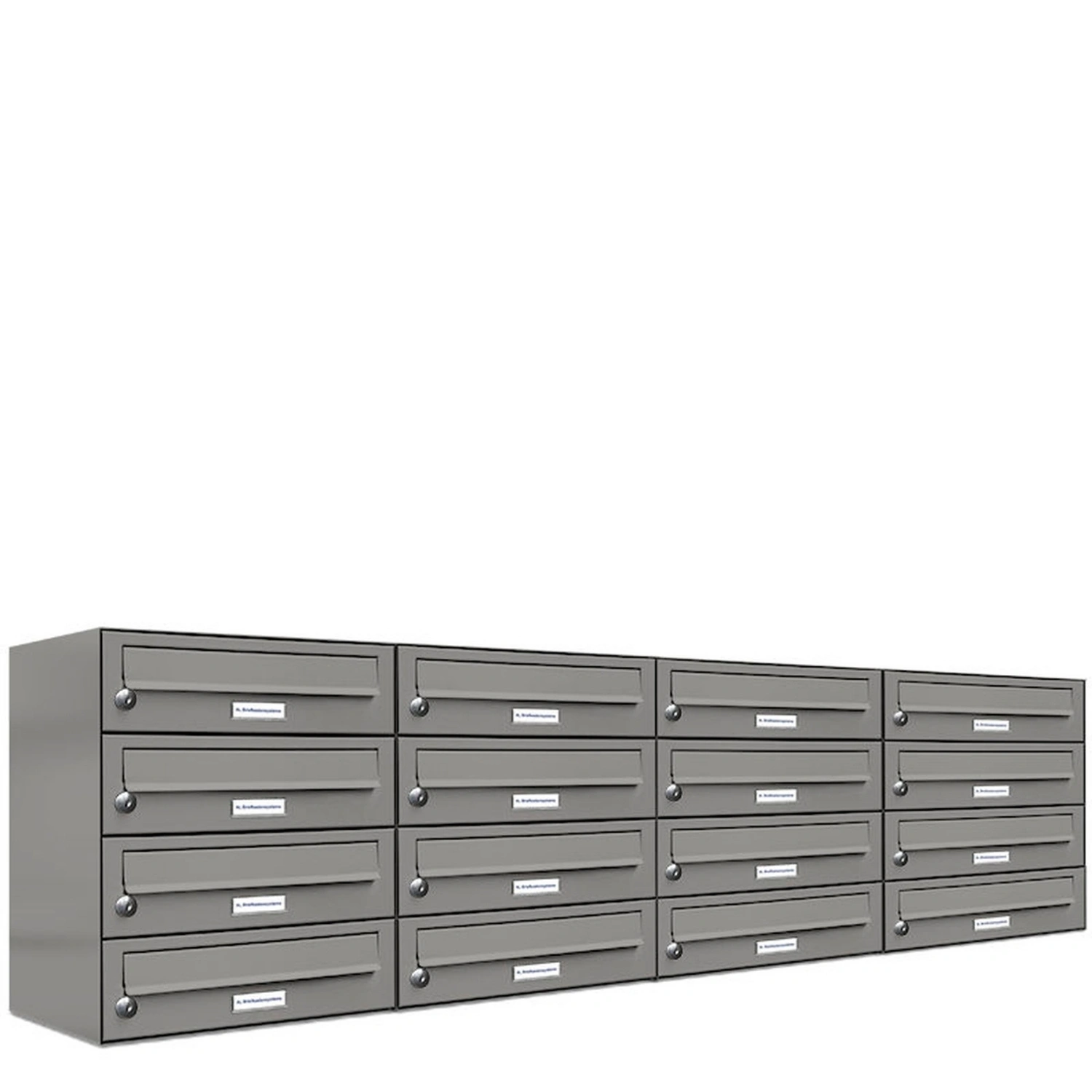 Briefkasten, Parteien: 16, Aufputzmontage, BxHxT: 153,2 x 46,0 x 27,5 cm