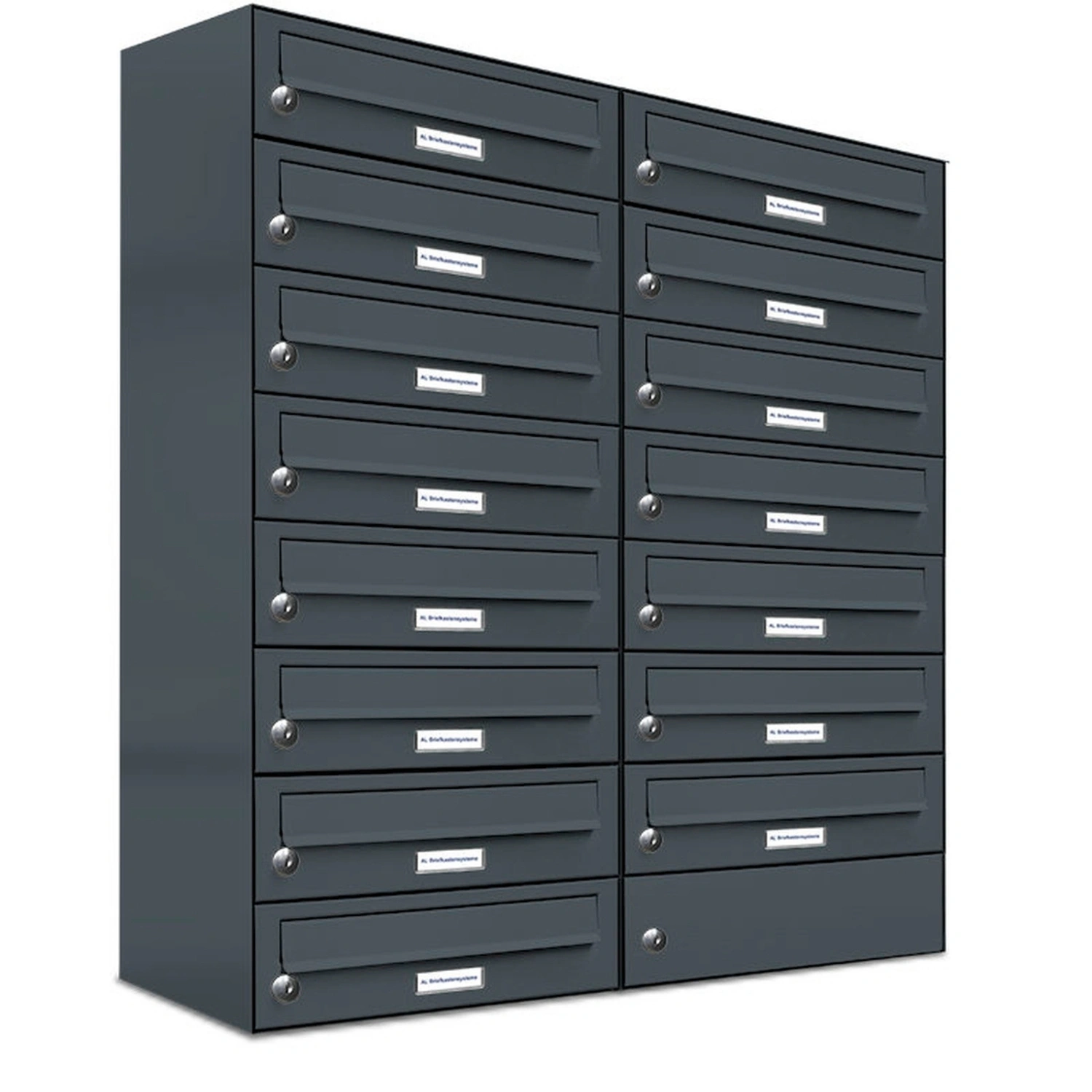 Briefkasten, Parteien: 15, Aufputzmontage, BxHxT: 153,475 x 92,0 x 27,5 cm