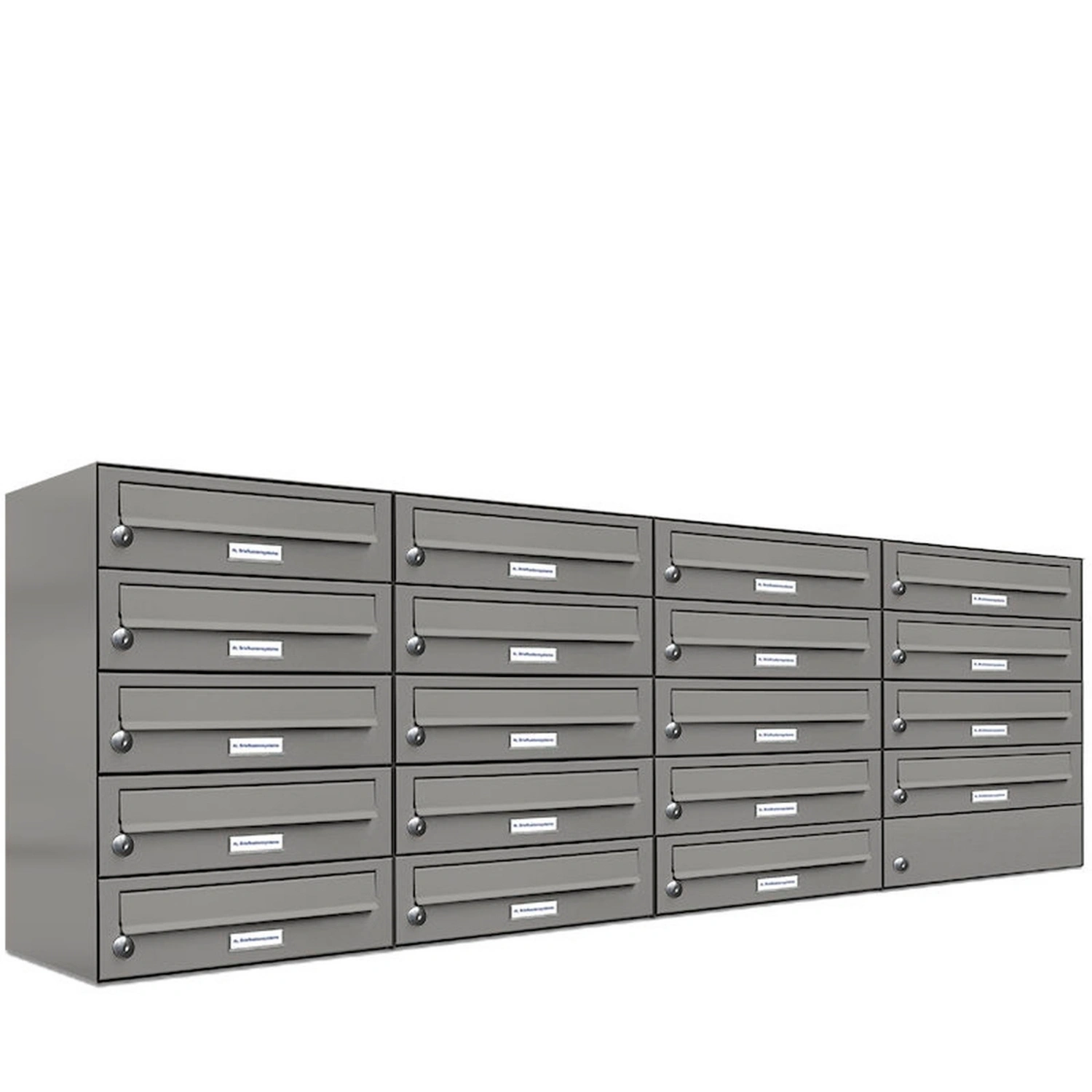 Briefkasten, Parteien: 19, Aufputzmontage, BxHxT: 153,2 x 57,5 x 27,5 cm