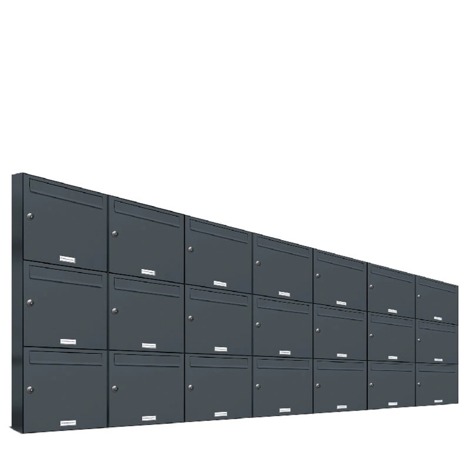 Briefkasten, Parteien: 21, Aufputzmontage, BxHxT: 153,443 x 102,6 x 11,6 cm
