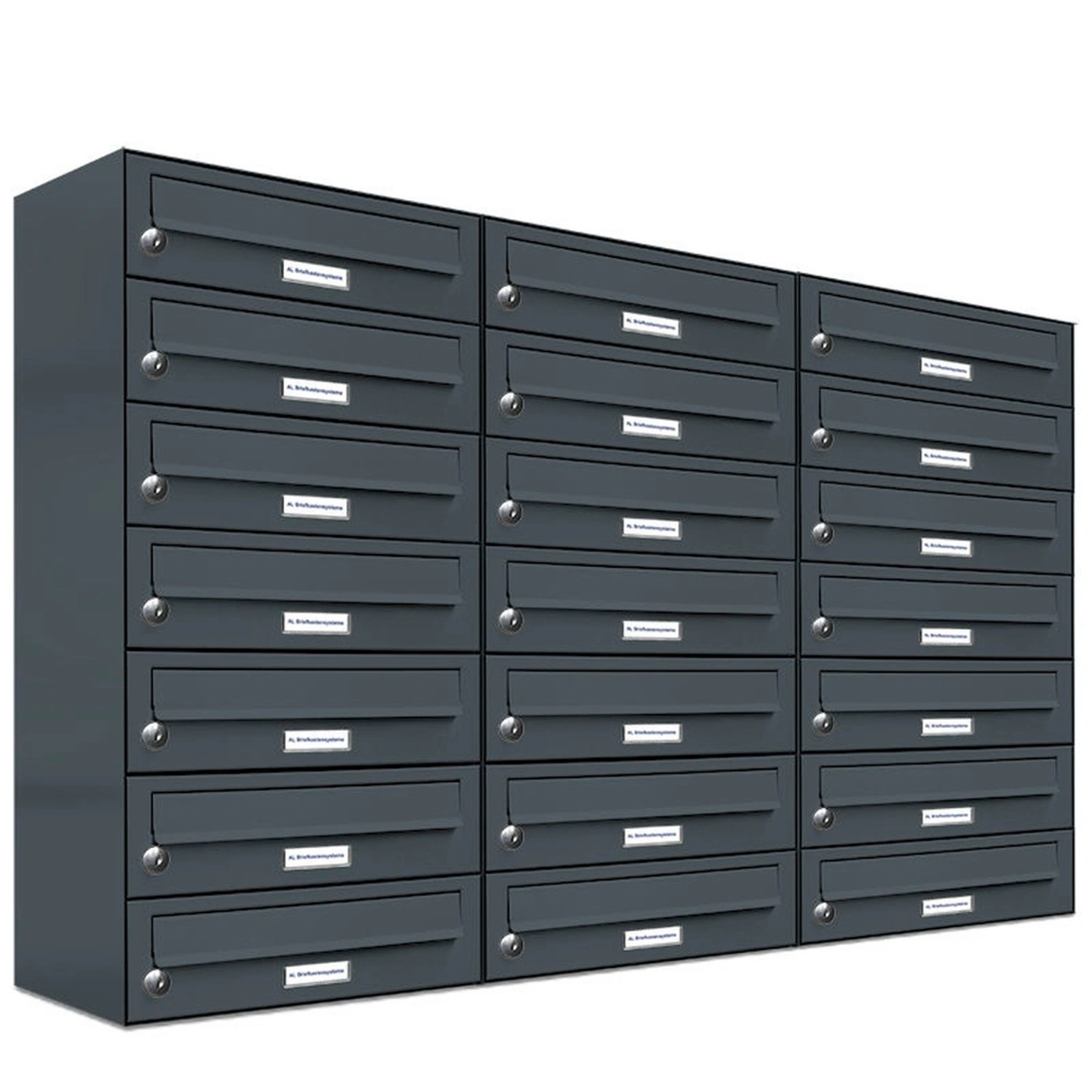 Briefkasten, Parteien: 21, Aufputzmontage, BxHxT: 153,96 x 80,5 x 27,5 cm