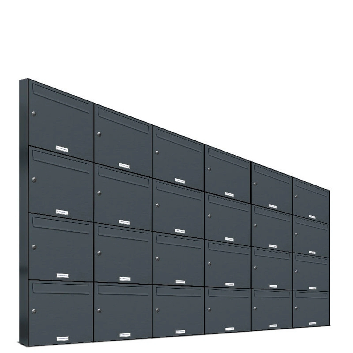 Briefkasten, Parteien: 24, Aufputzmontage, BxHxT: 153,175 x 136,8 x 11,6 cm