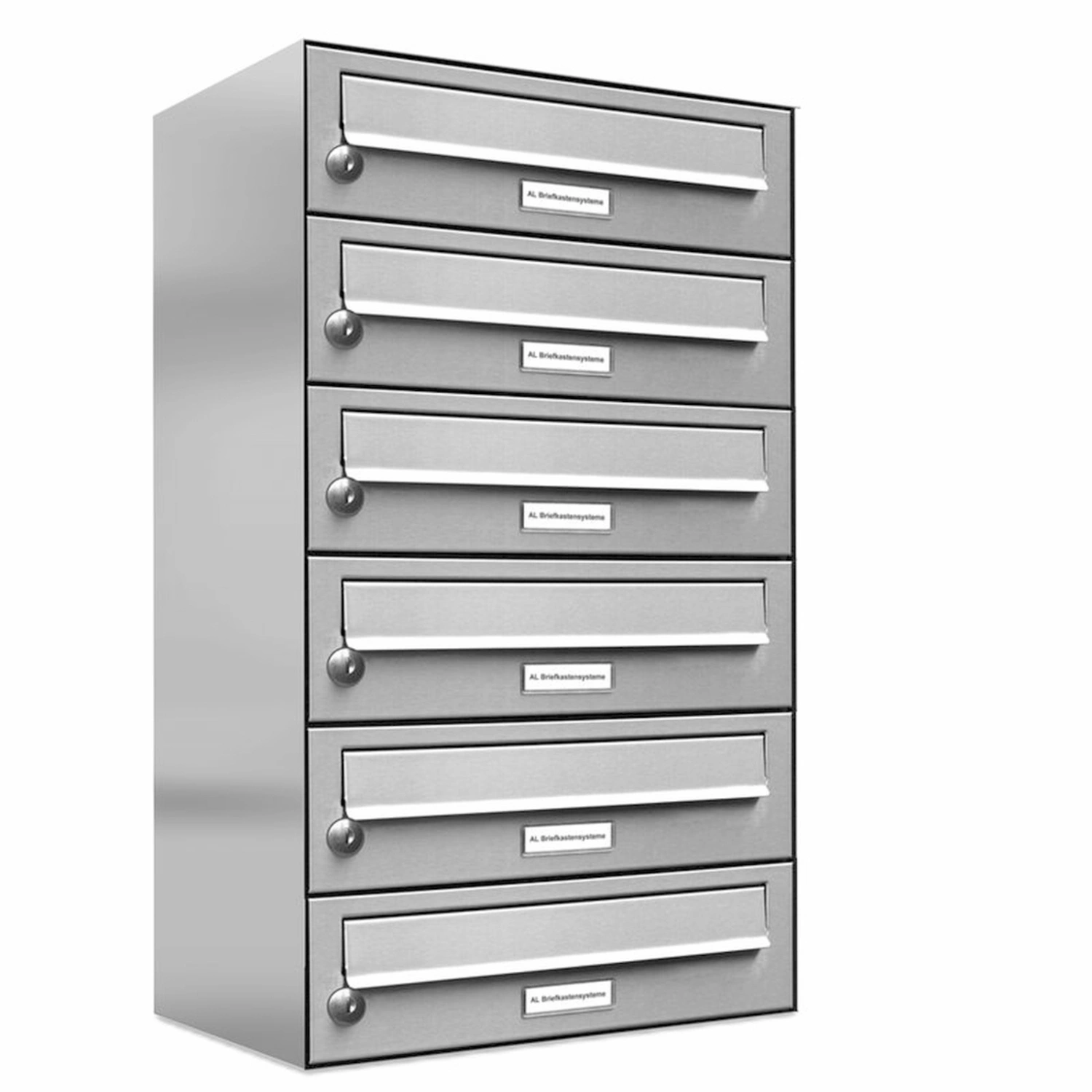 Briefkasten, Parteien: 6, Aufputzmontage, BxHxT: 153,209 x 69,0 x 27,5 cm