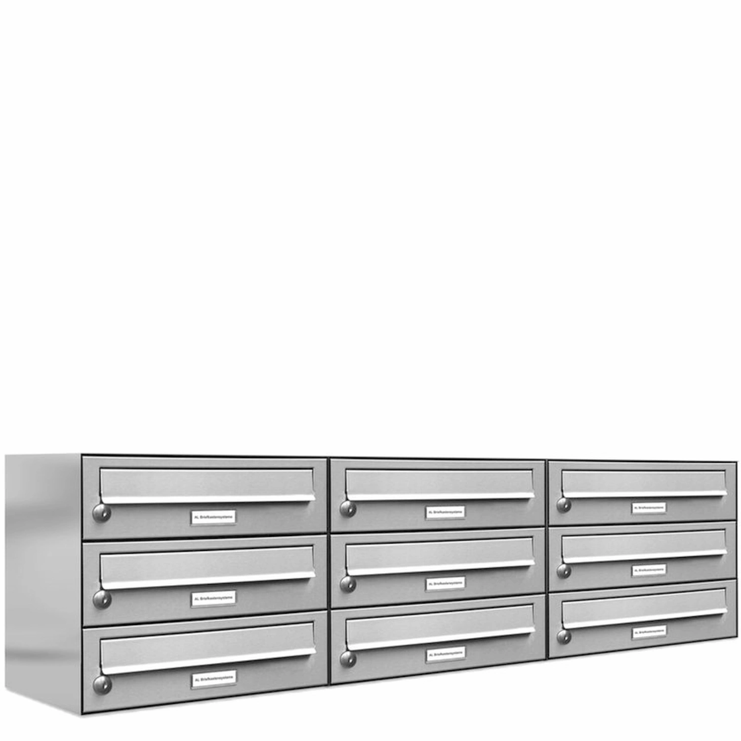 Briefkasten, Parteien: 9, Aufputzmontage, BxHxT: 115,9 x 34,5 x 27,5 cm