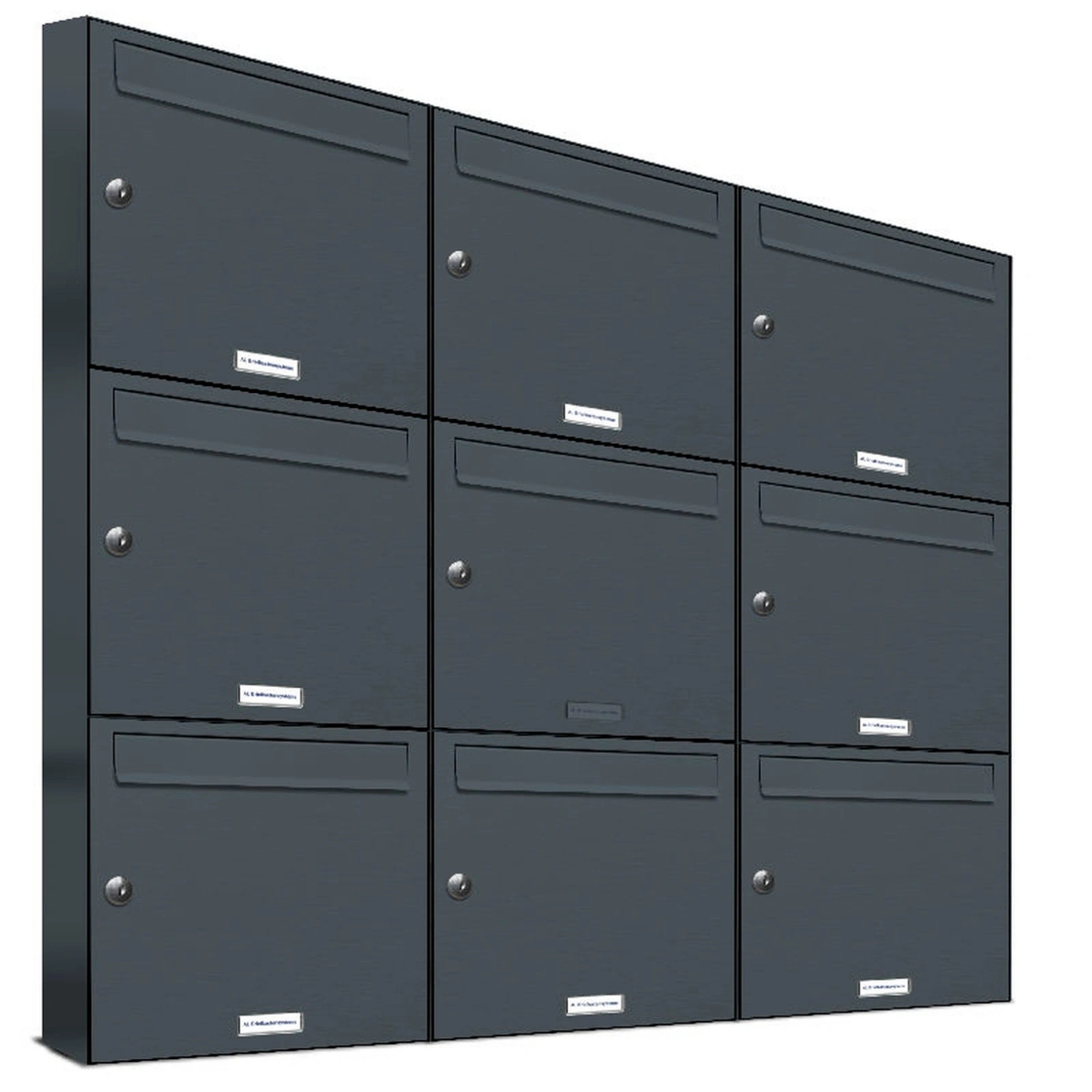 Briefkasten, Parteien: 9, Aufputzmontage, BxHxT: 153,275 x 102,6 x 11,6 cm