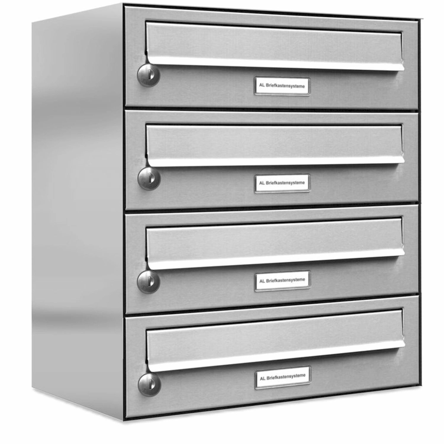 Briefkasten, Parteien: 4, Aufputzmontage, BxHxT: 153,280 x 46,0 x 27,5 cm