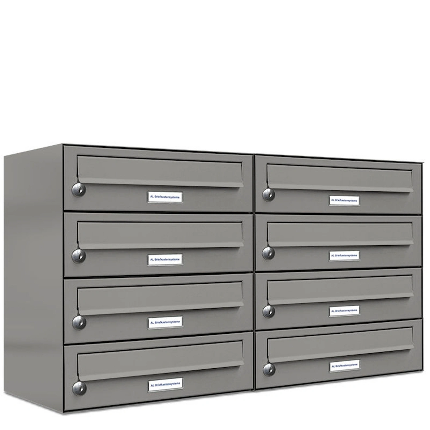Briefkasten, Parteien: 8, Aufputzmontage, BxHxT: 76,6 x 46,0 x 27,5 cm