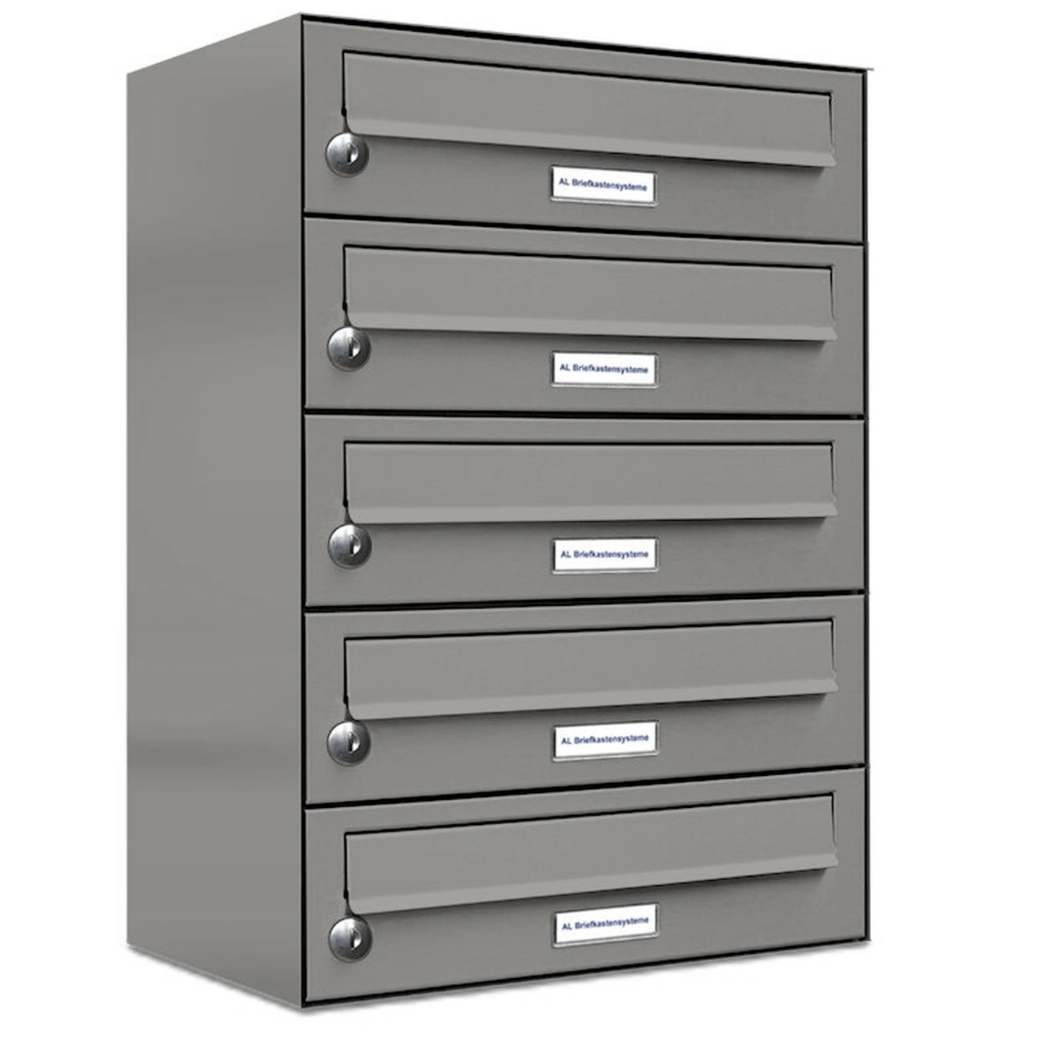 Briefkasten, Parteien: 5, Aufputzmontage, BxHxT: 153,30 x 57,5 x 27,5 cm