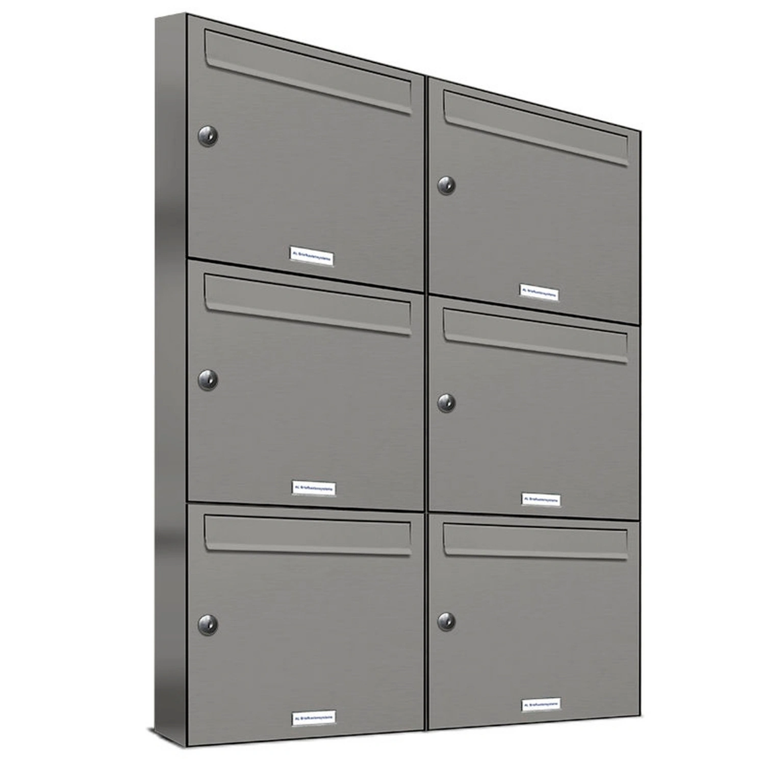 Briefkasten, Parteien: 6, Aufputzmontage, BxHxT: 153,304 x 102,6 x 11,6 cm