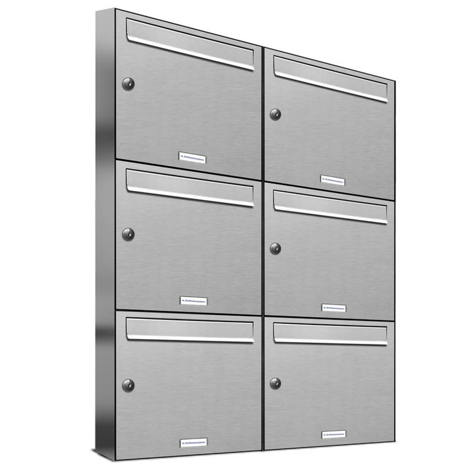 Briefkasten, Parteien: 6, Aufputzmontage, BxHxT: 153,310 x 102,6 x 11,6 cm