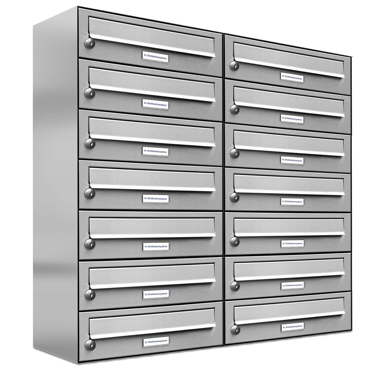 Briefkasten, Parteien: 14, Aufputzmontage, BxHxT: 153,46 x 80,5 x 27,5 cm